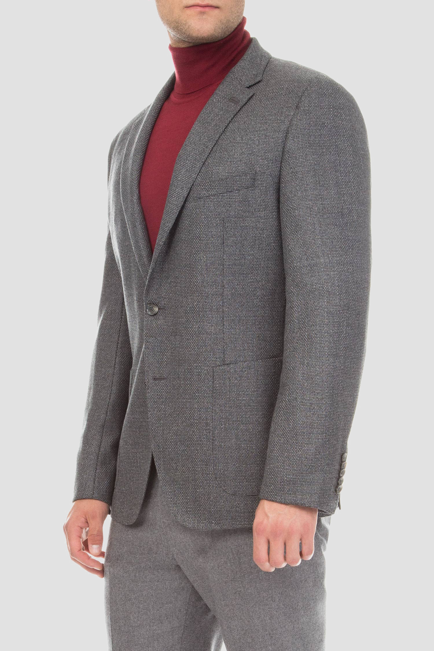 Мужской серый шерстяной пиджак Tailored BOSS 50394541;030