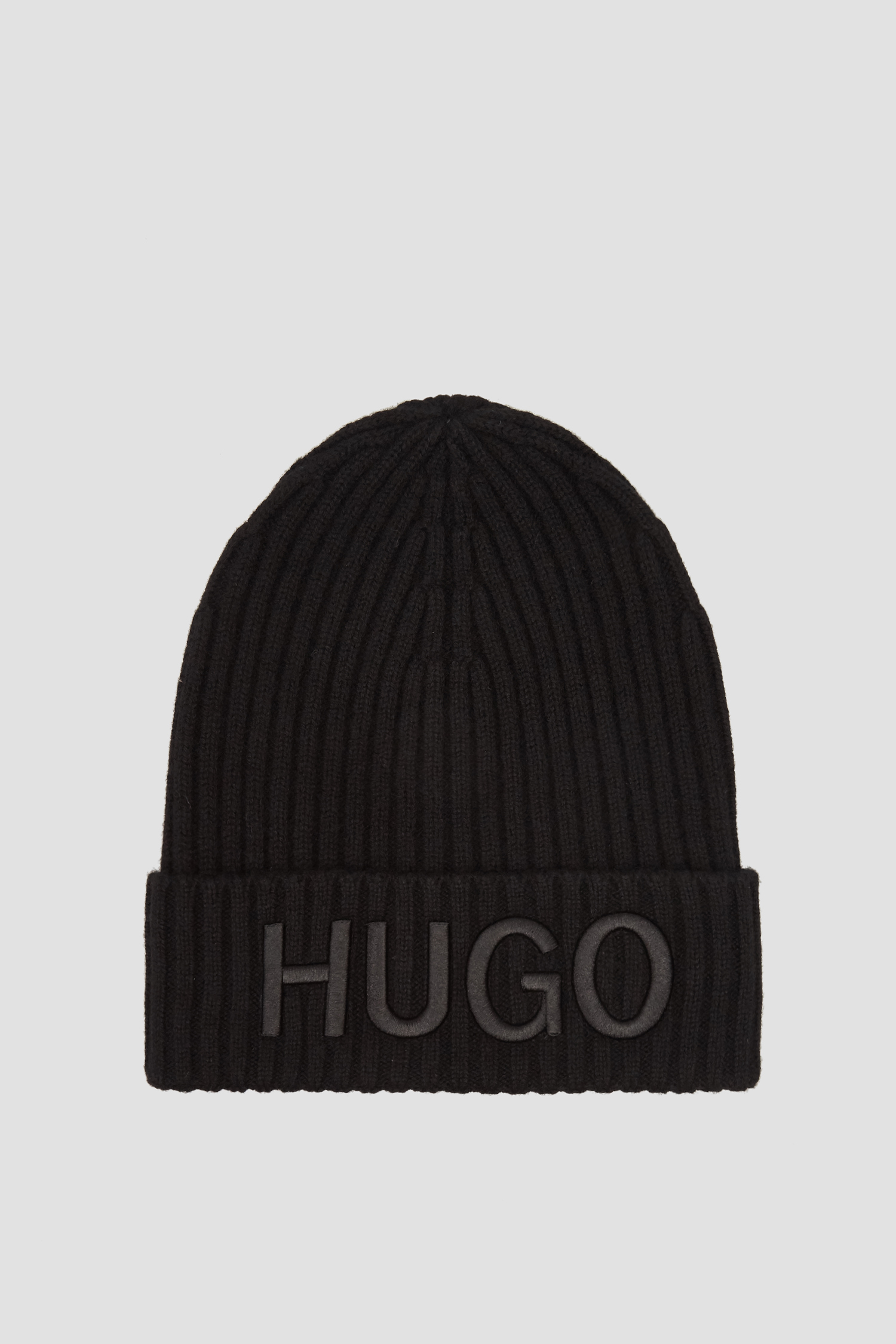 Мужская черная шерстяная шапка HUGO 50438407;001