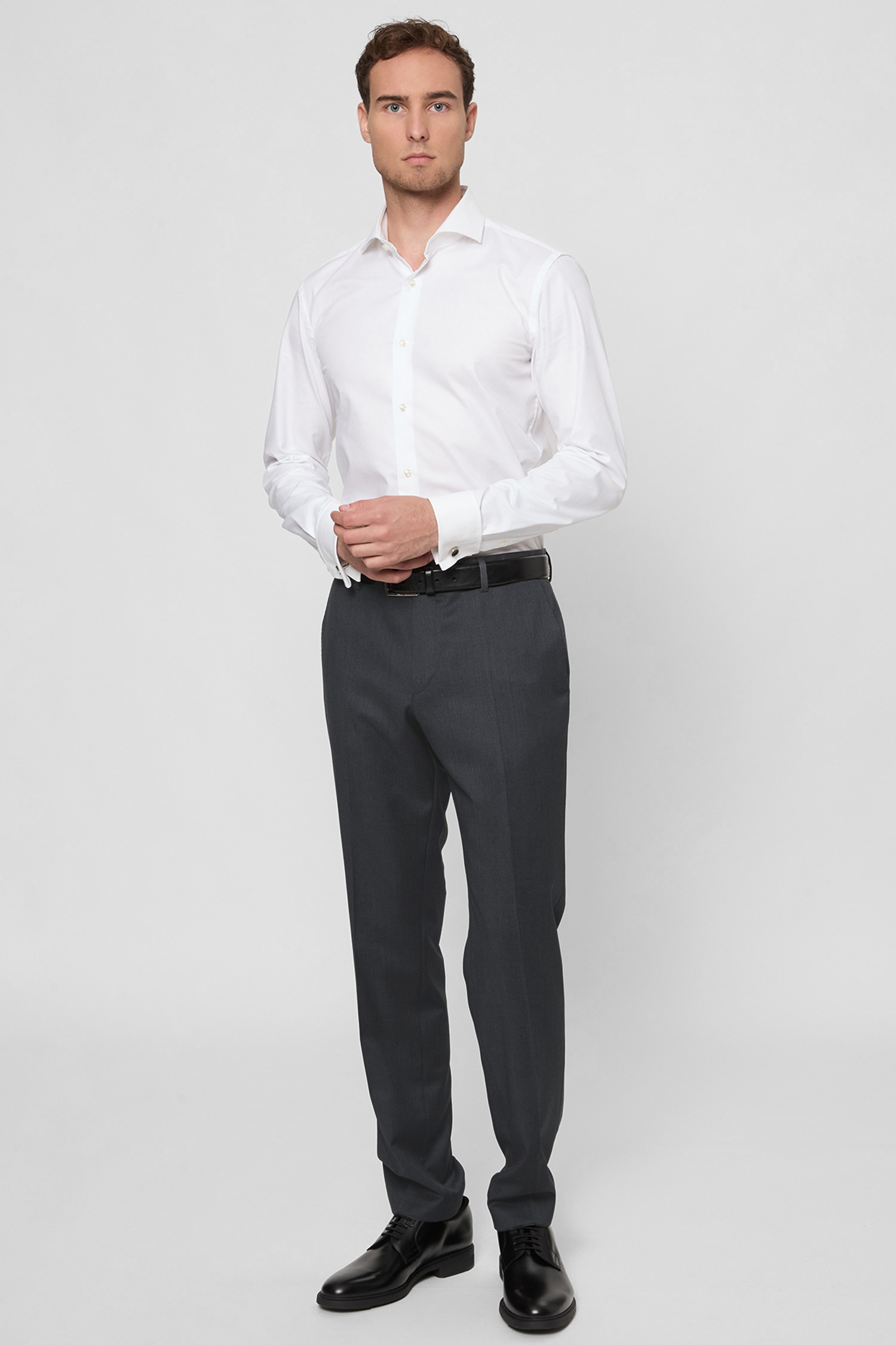 Чоловічі сірі вовняні брюки BOSS 50469174;021