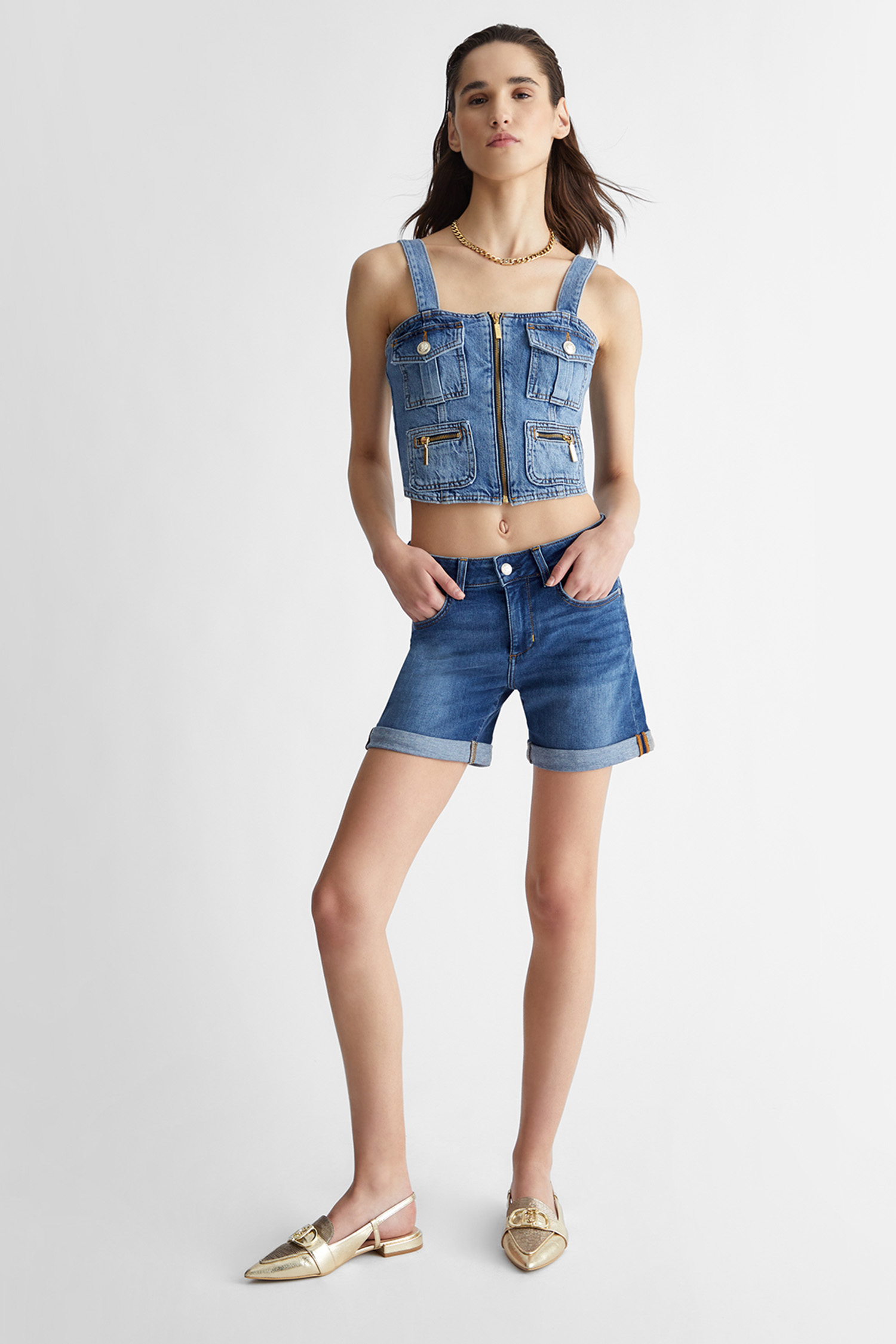 Жіночі сині джинсові шорти Liu Jo UA4176.D4615;78701