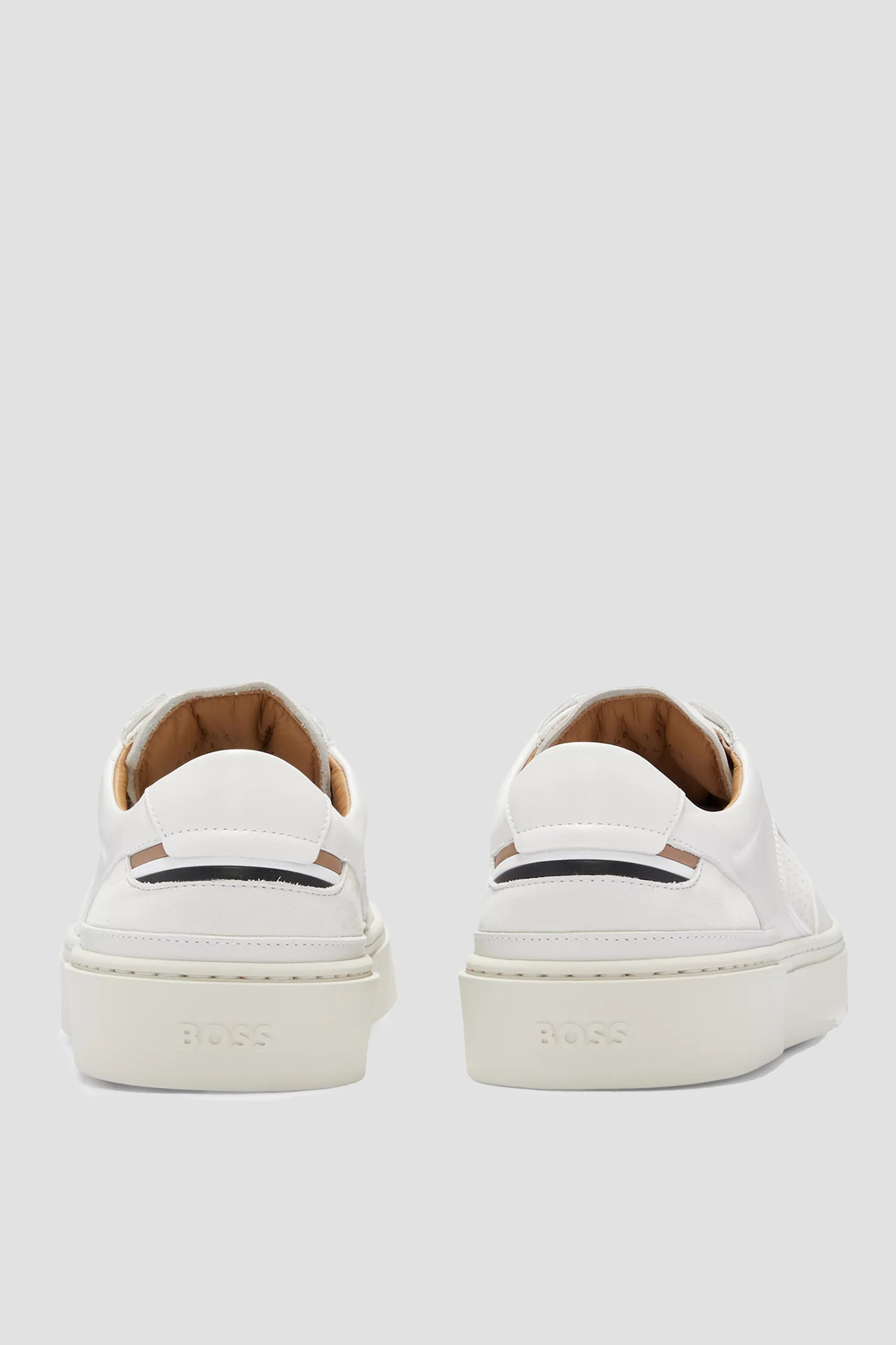Чоловічі білі шкіряні снікерси BOSS 50490846;112