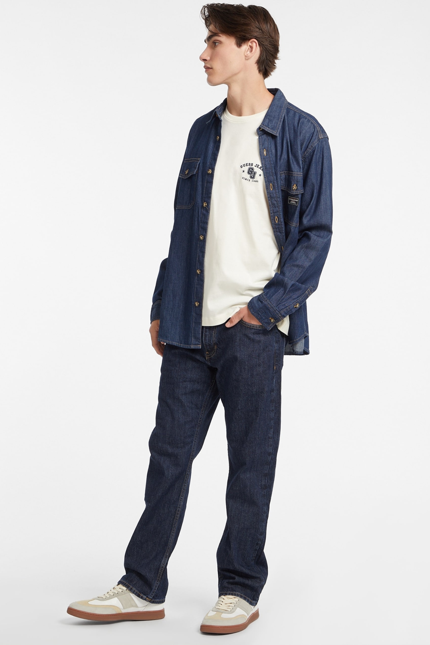 Мужская белая футболка Guess Jeans M4BI80.K8FQ4;G053