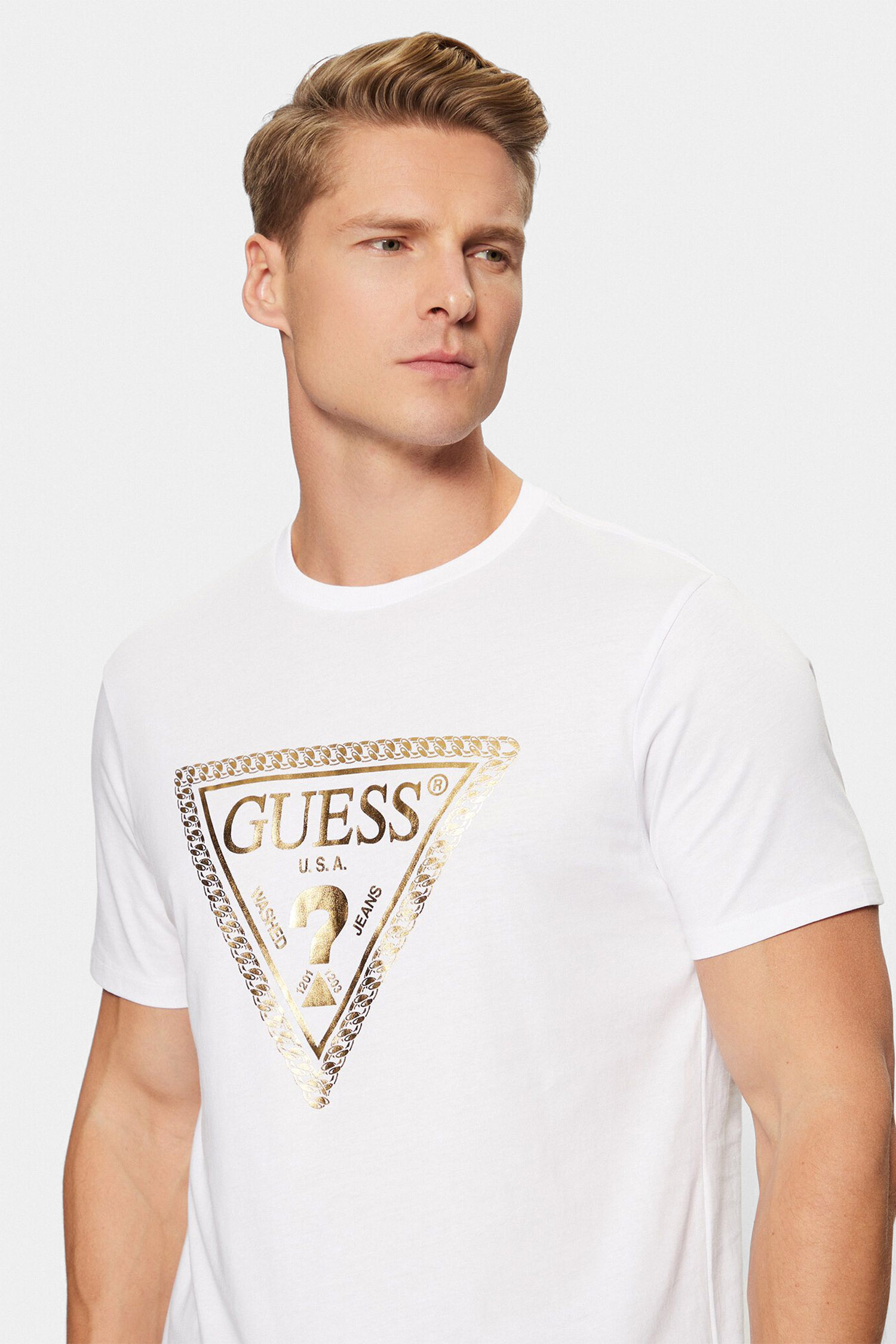 Мужская белая футболка Guess M5RI49.K9RM1;G011