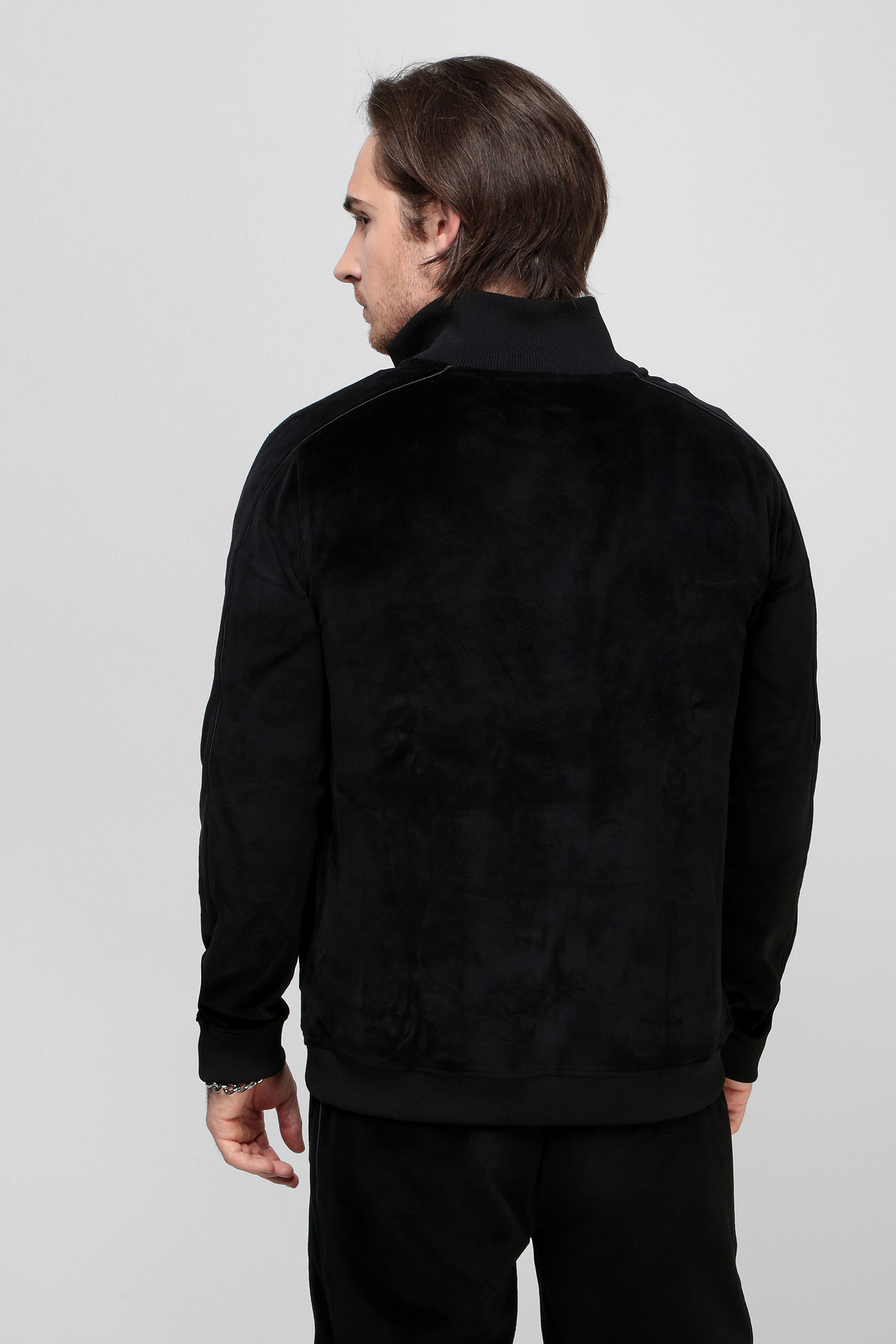 Мужская черная велюровая спортивная кофта HUGO 50463483;001