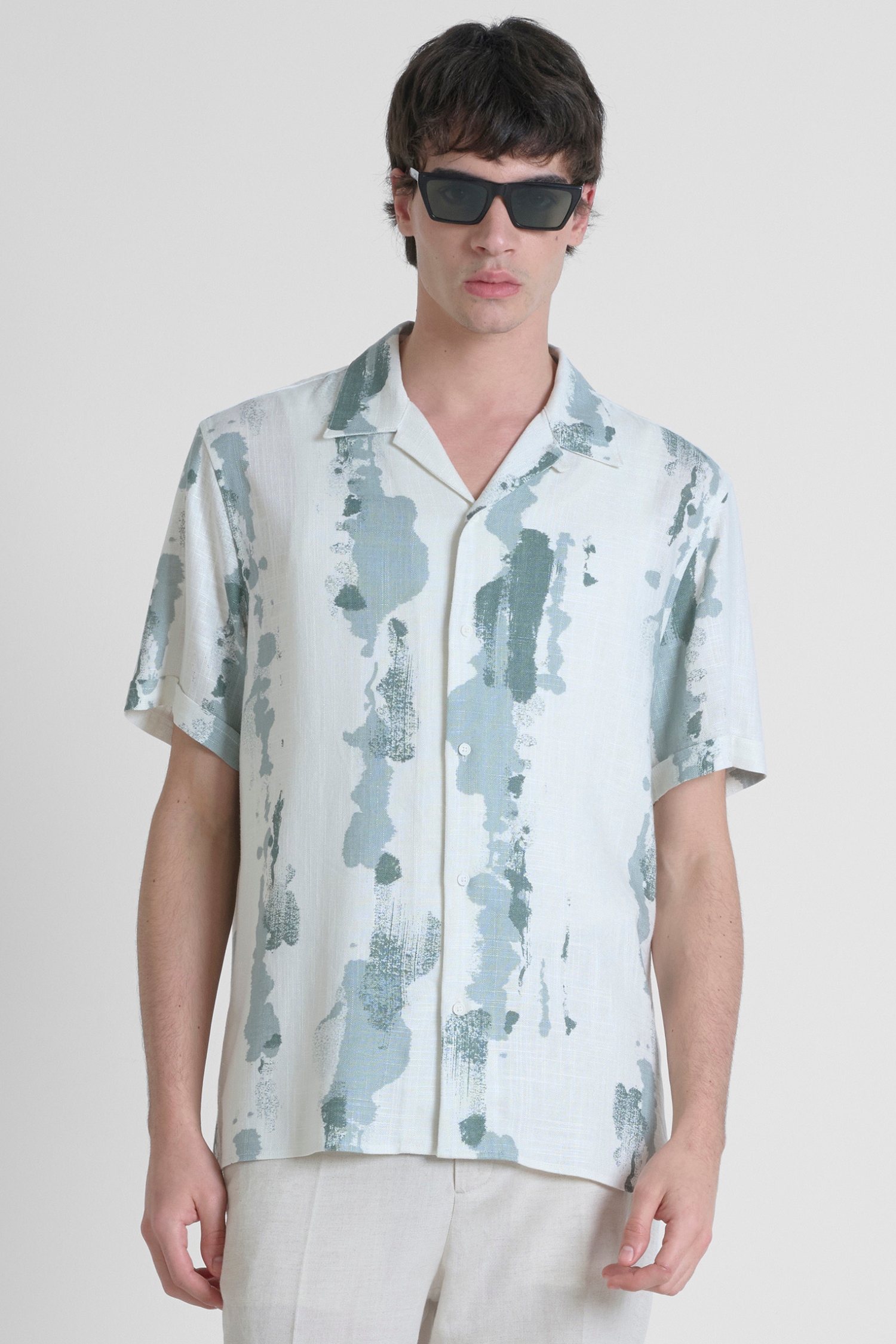 Чоловіча біла сорочка з візерунком Antony Morato MMSS00189.FA430645;4087