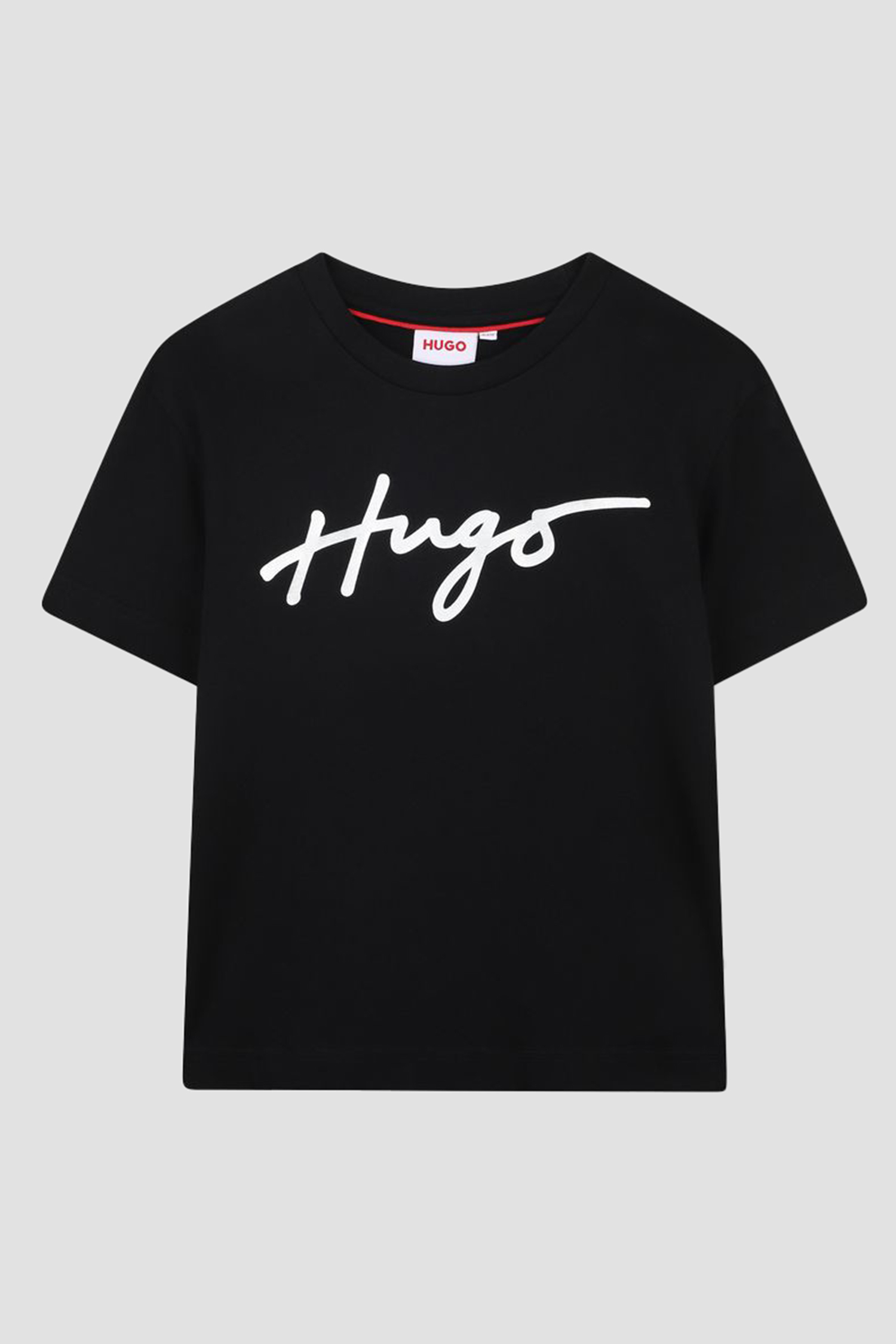 Детская черная футболка HUGO kids G00390;09B