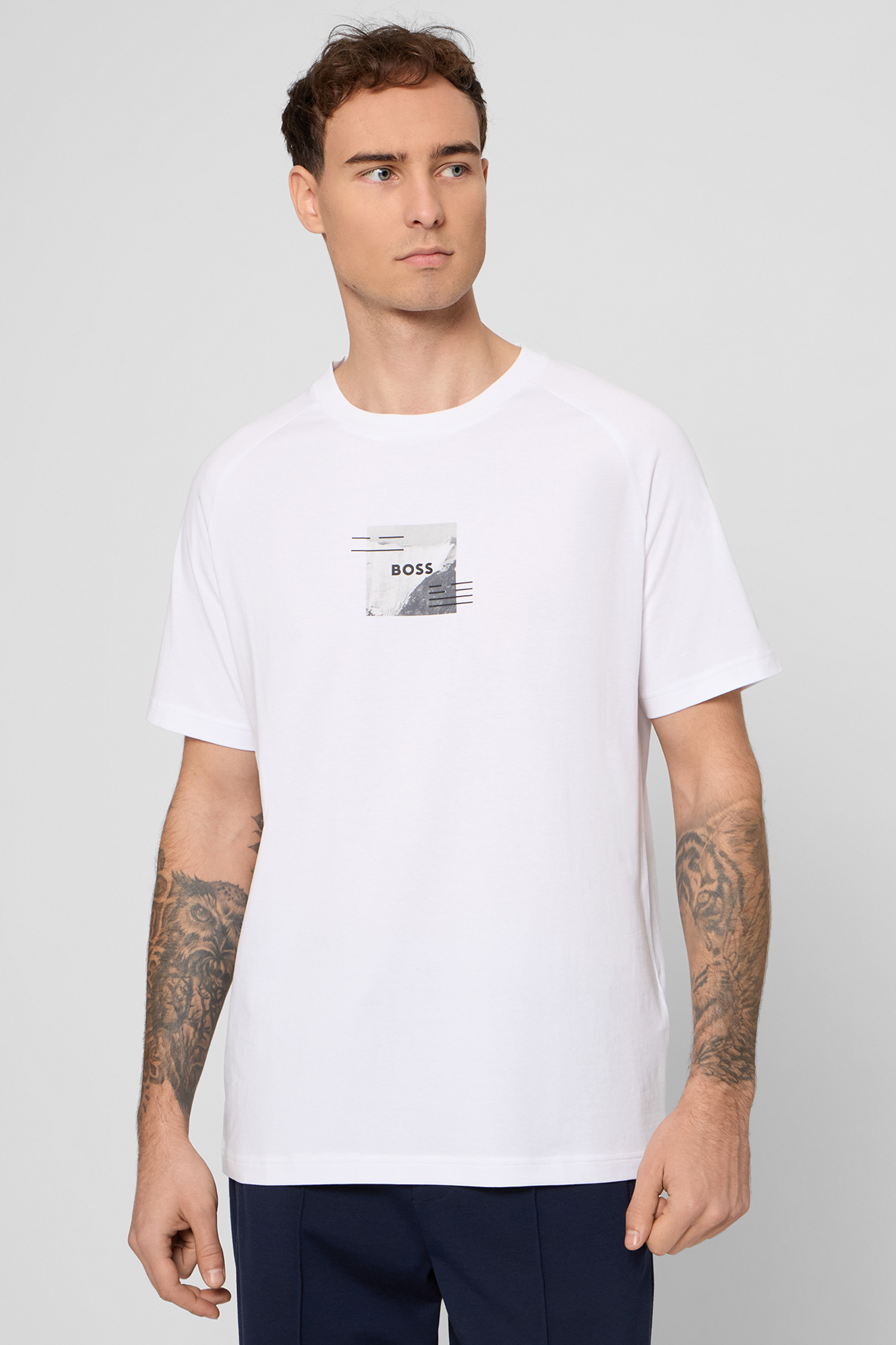 Мужская белая футболка BOSS 50548093;100