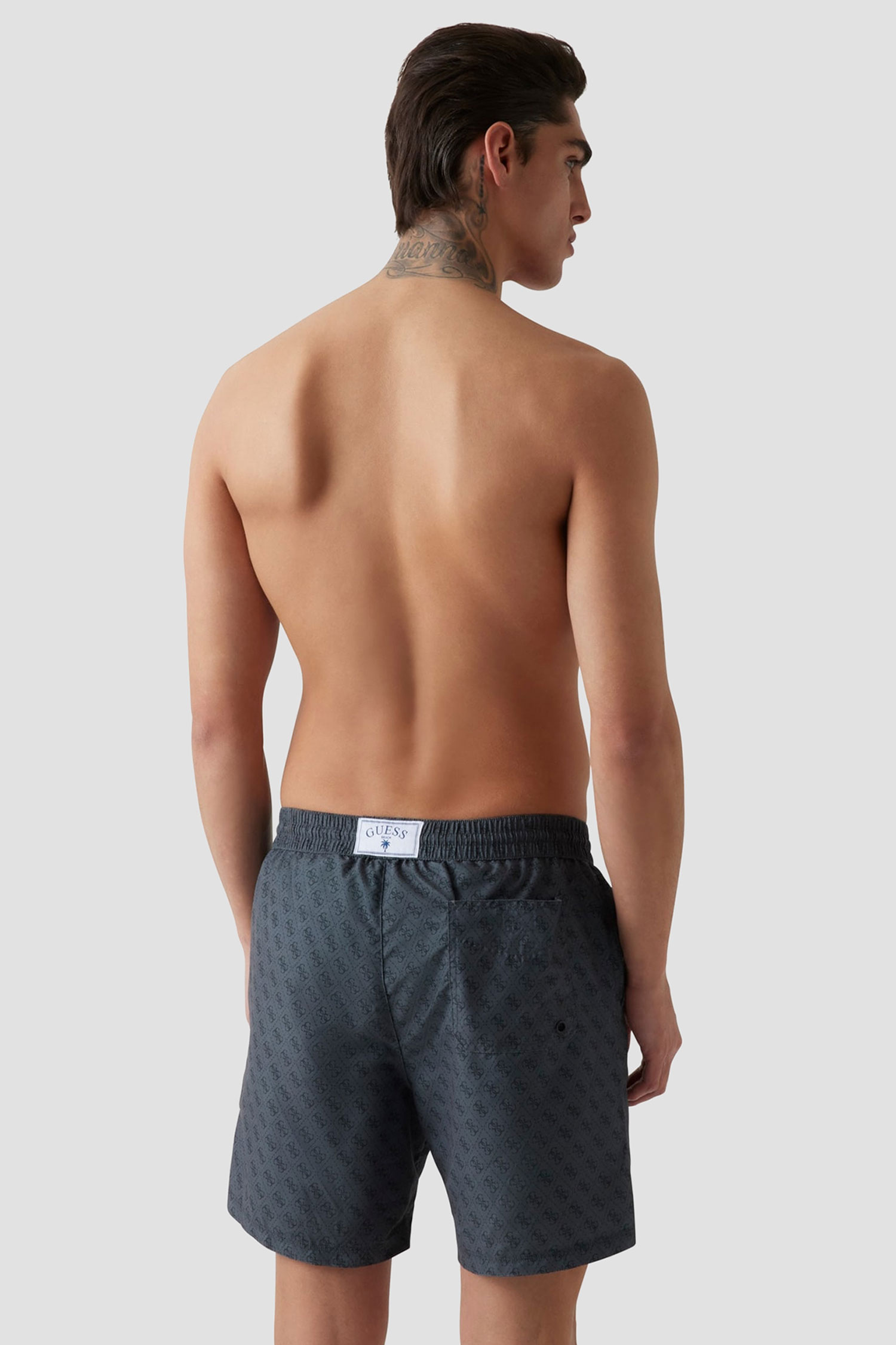 Мужские темно-серые плавательные шорты с узором Guess F5GT00.WG2D2;PJ1G