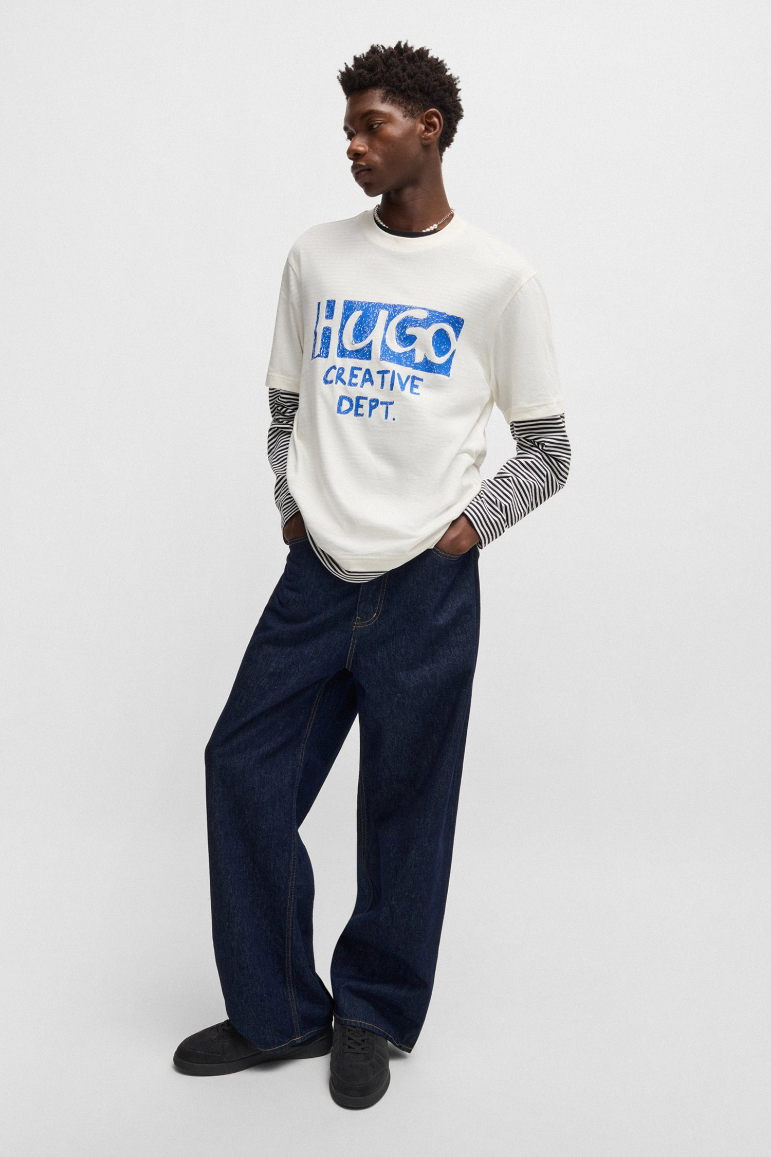 Чоловічі чорні шкіряні снікерси HUGO 50536279;005