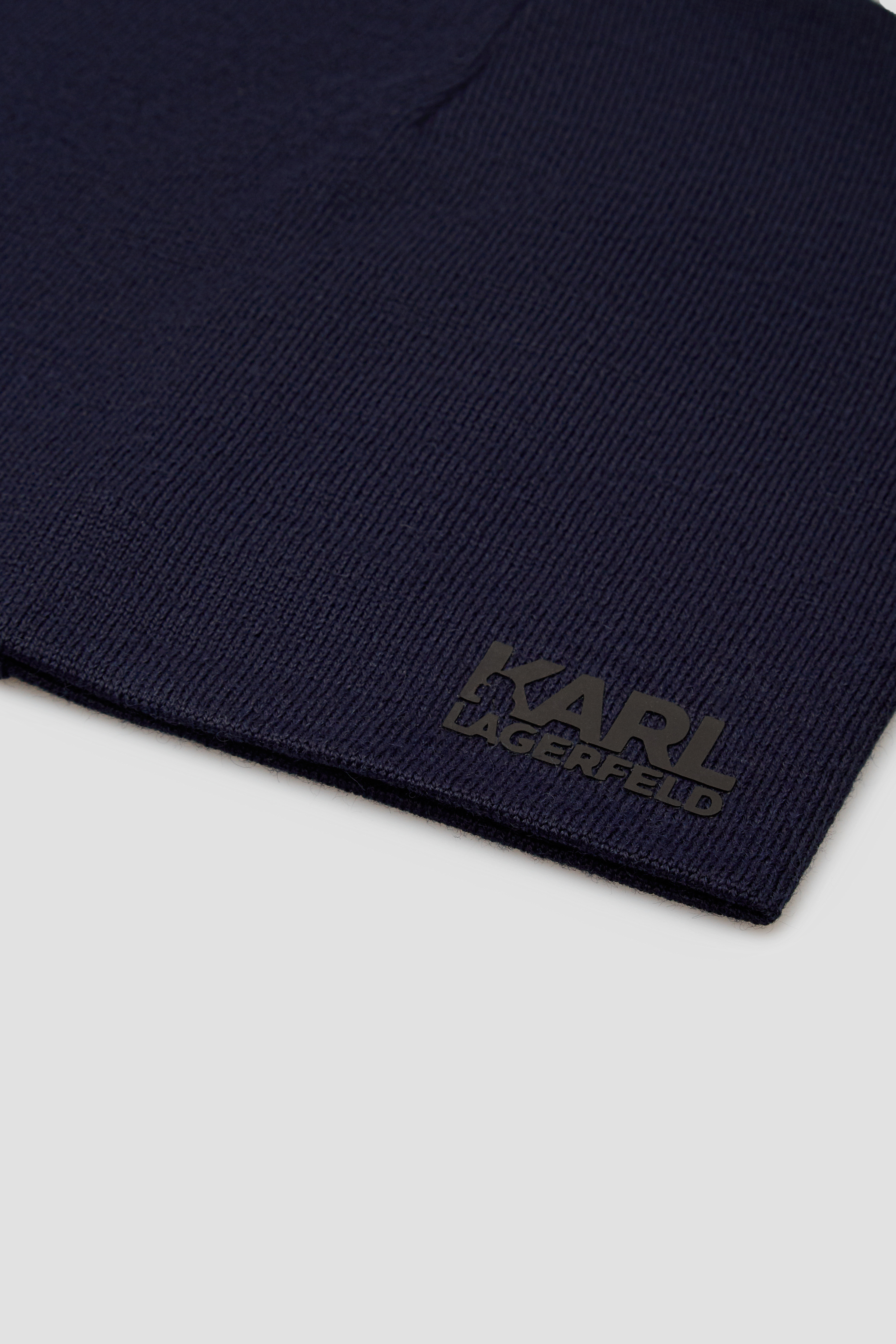 Мужская темно-синяя шерстяная шапка Karl Lagerfeld 512324.805601;690