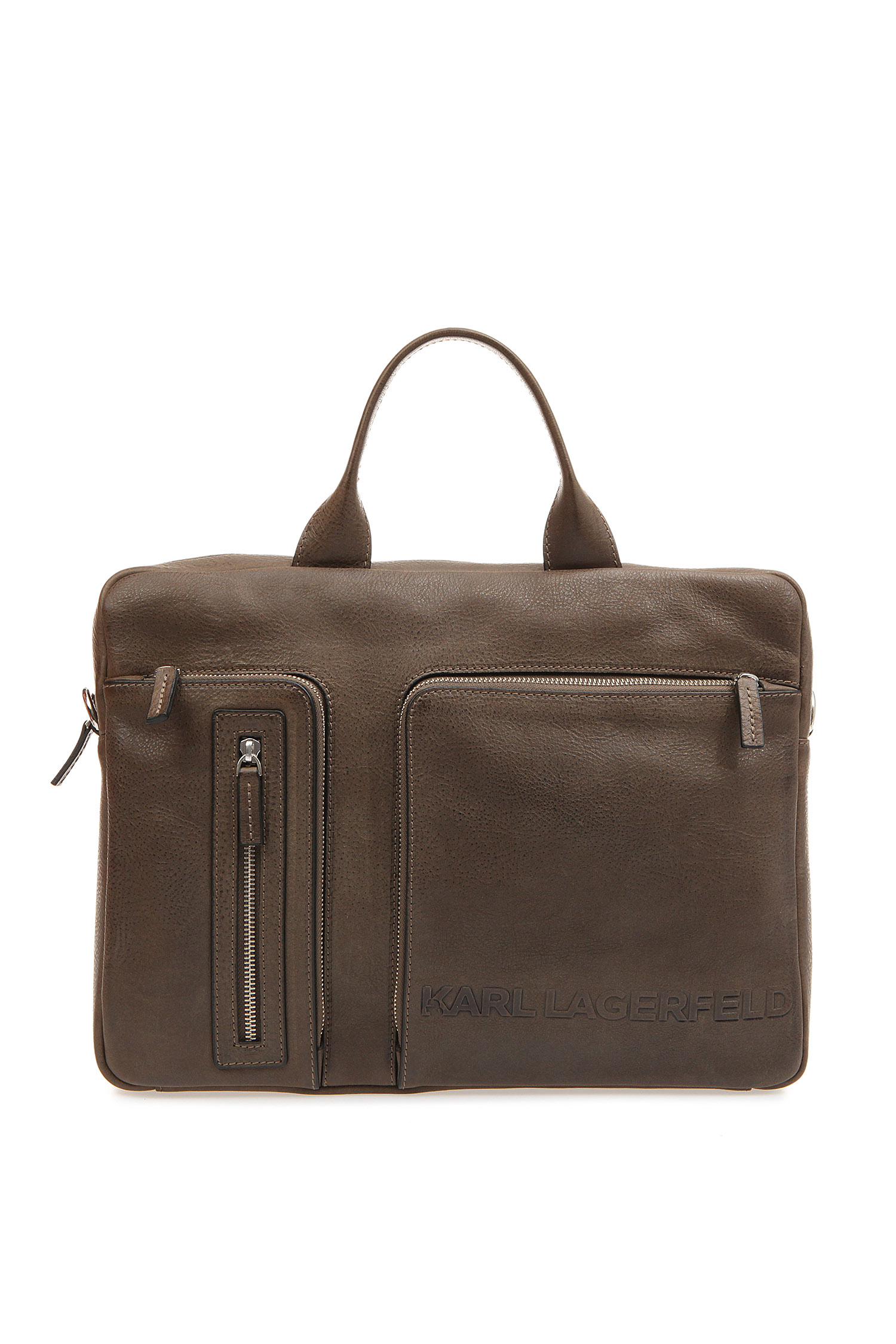 Мужская коричневая кожаная сумка для ноутбука Karl Lagerfeld 582455.815902;550