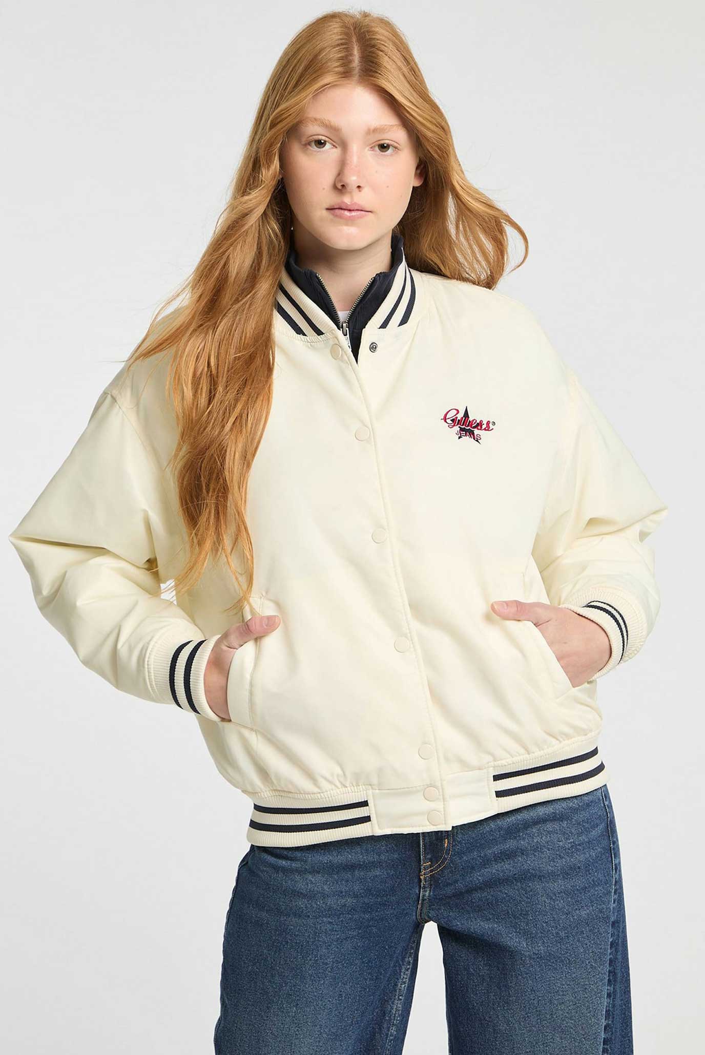 Жіночий білий бомбер Guess Jeans W5RL43.WHAA2;G053