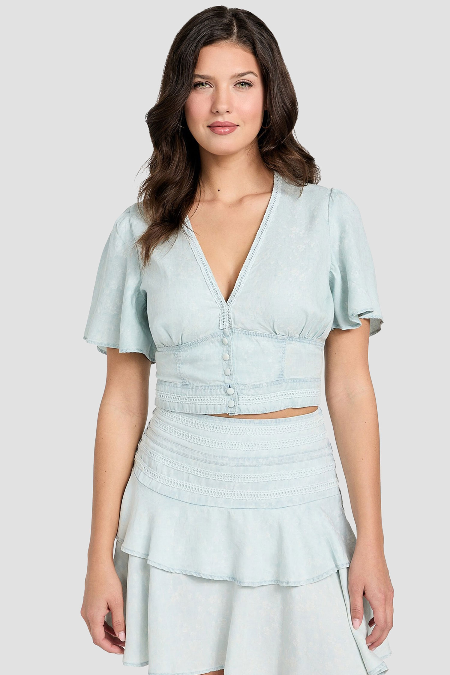 Жіноча блакитна блуза Guess W5GH82.D5N81;TCPA
