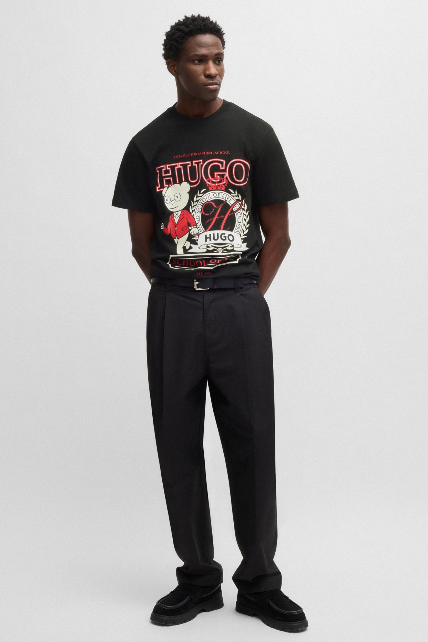 Мужская черная футболка HUGO 50538254;001