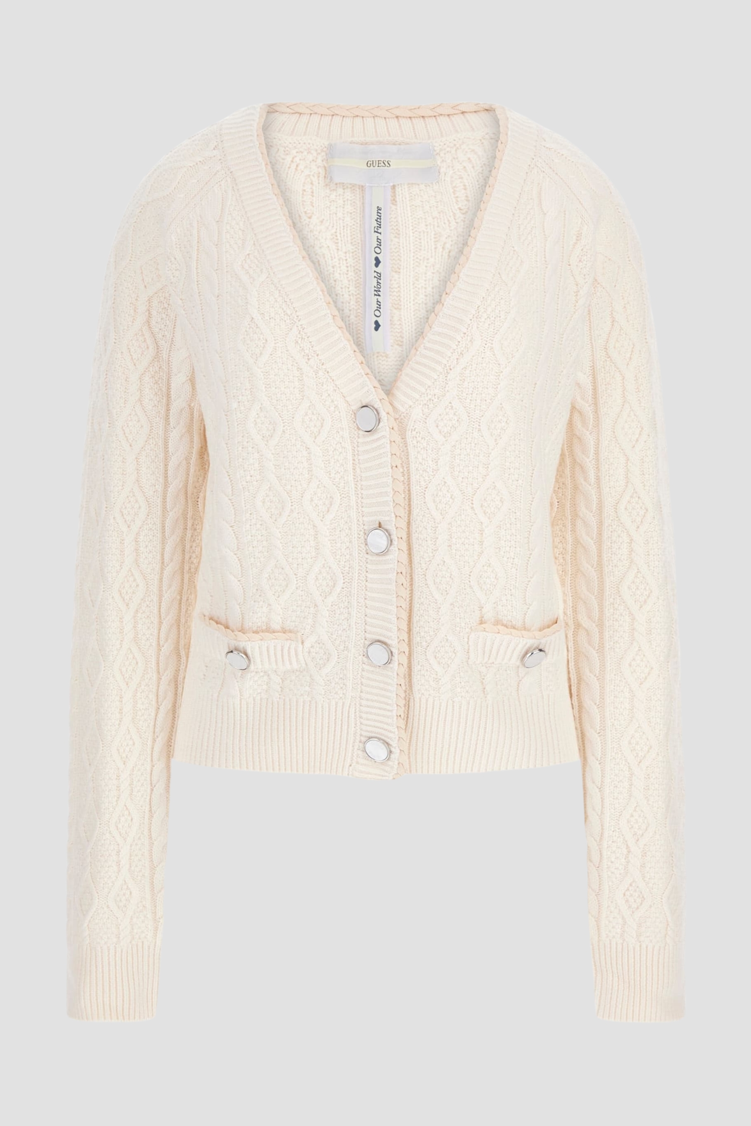 Жіночий білий кардиган Guess W4YR22.Z37L1;G012