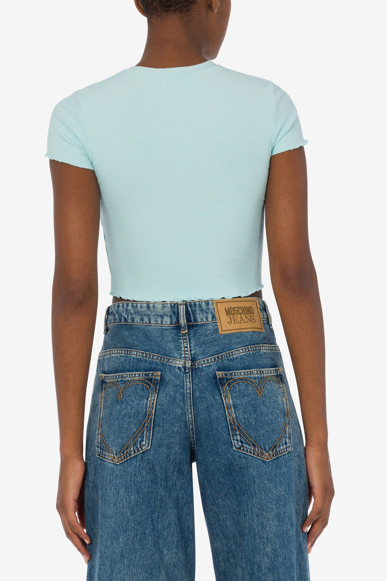 Женский голубой топ Moschino A1204.3759;0332