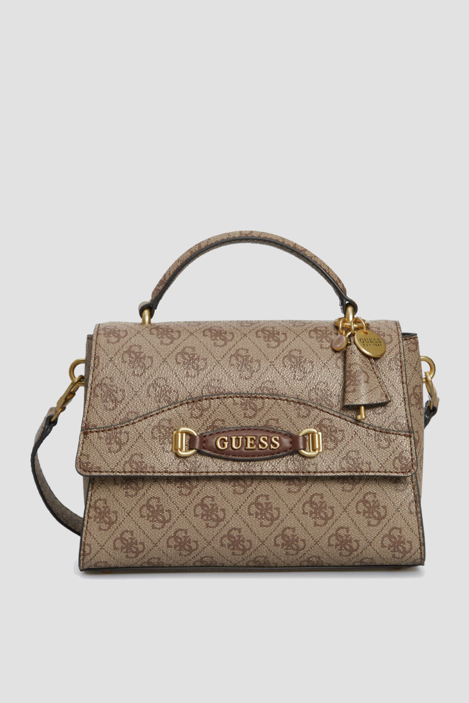 Жіноча коричнева сумка з візерунком Guess HWBA93.16200;LTL