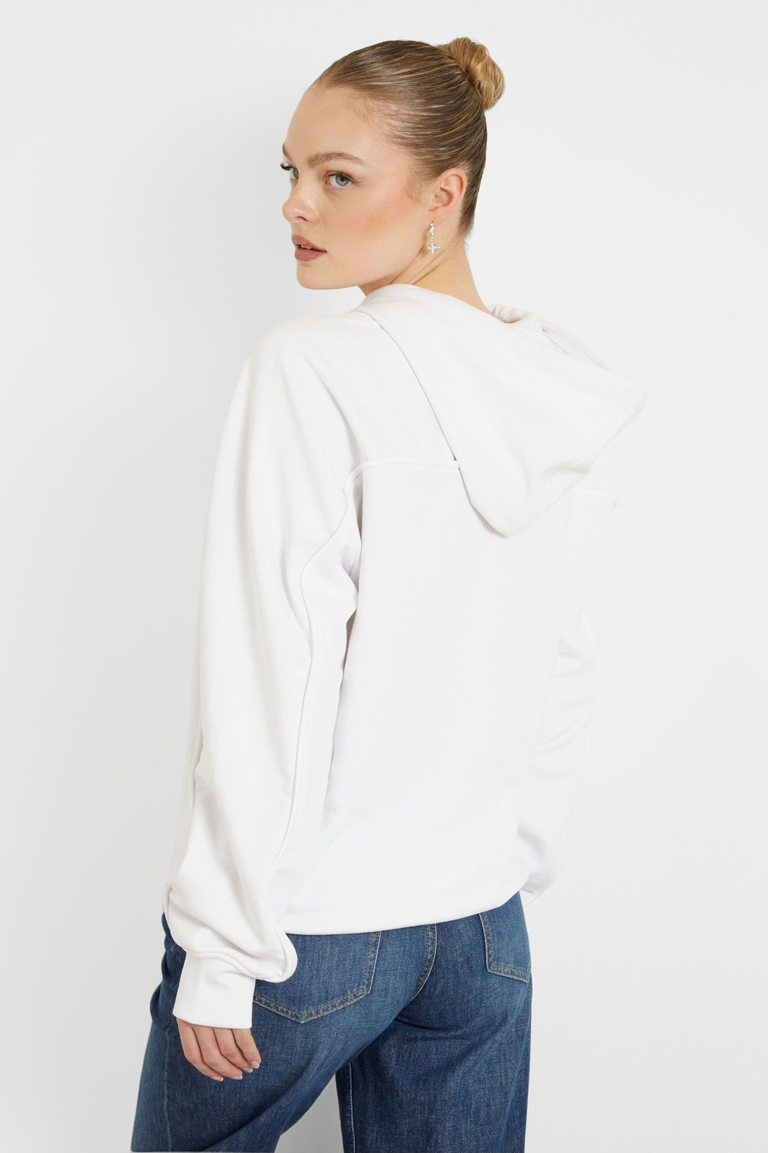 Женское белое худи Guess W4GQ12.KBK32;G011