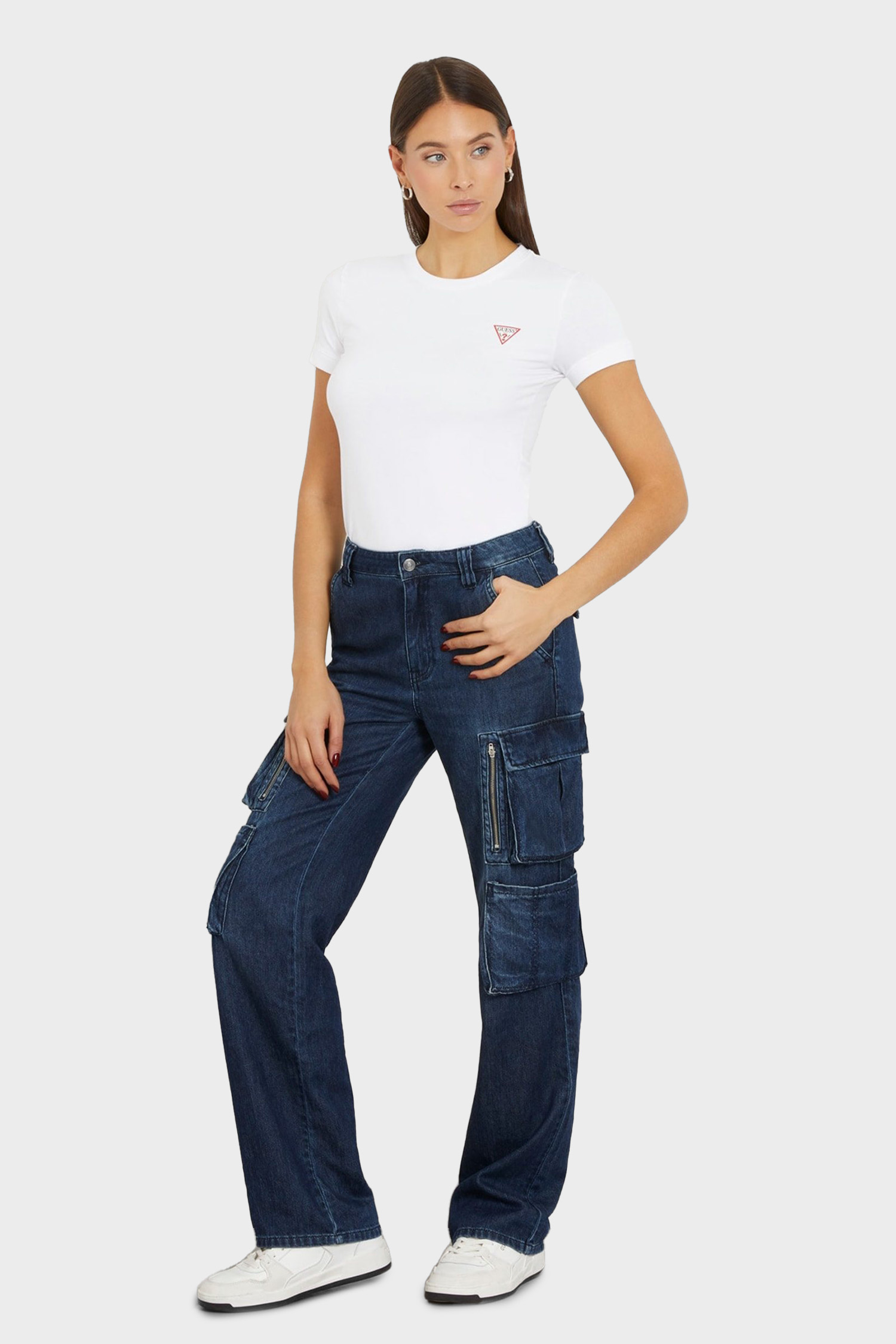 Женская белая футболка Guess W2YI44.J1314;G011