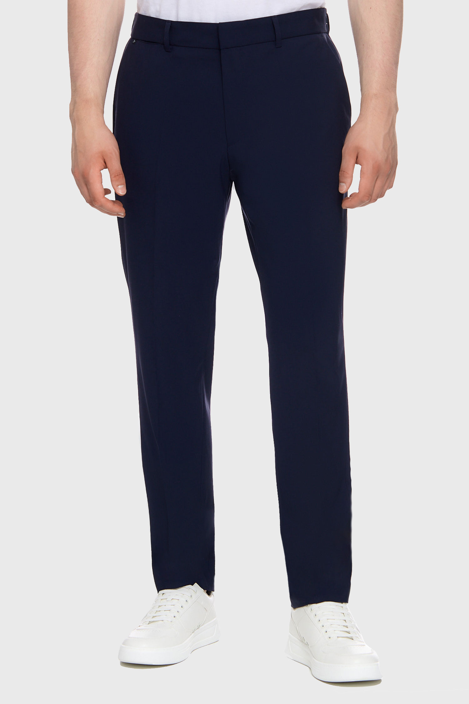 Мужские темно-синие шерстяные брюки BOSS 50497336;404