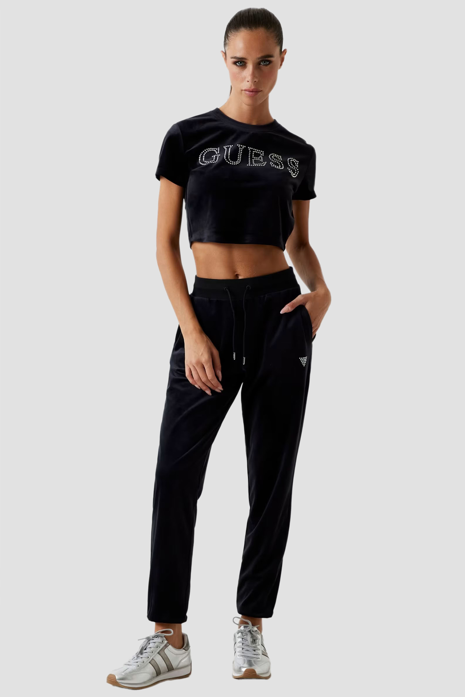 Жіночий чорний топ Guess V3BI01.K0232;JBLK