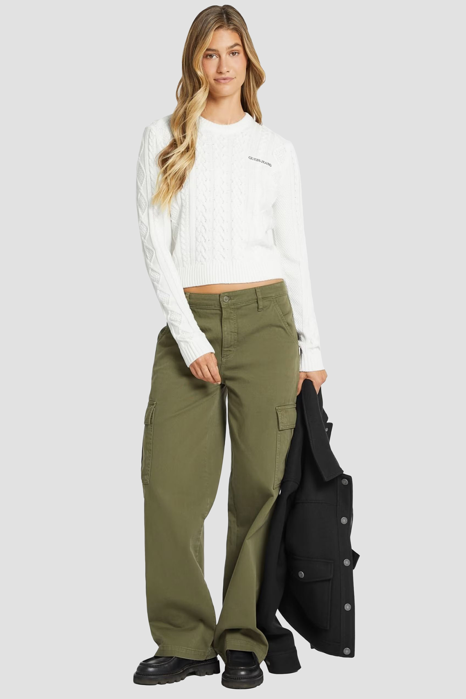 Женский белый джемпер Guess Jeans W4BR13.Z3HN2;G293