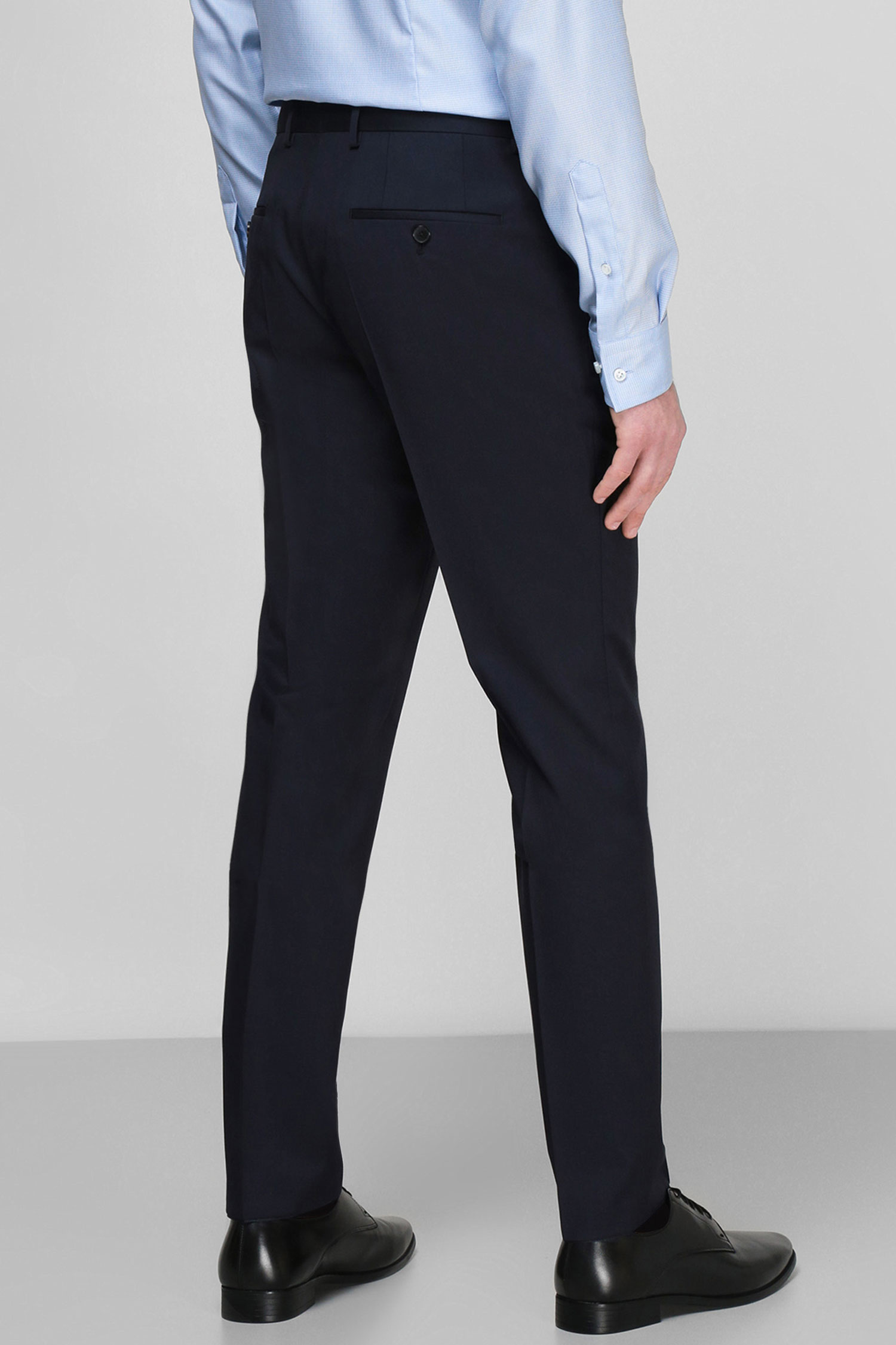 Мужские темно-синие шерстяные брюки BOSS 50318499;401