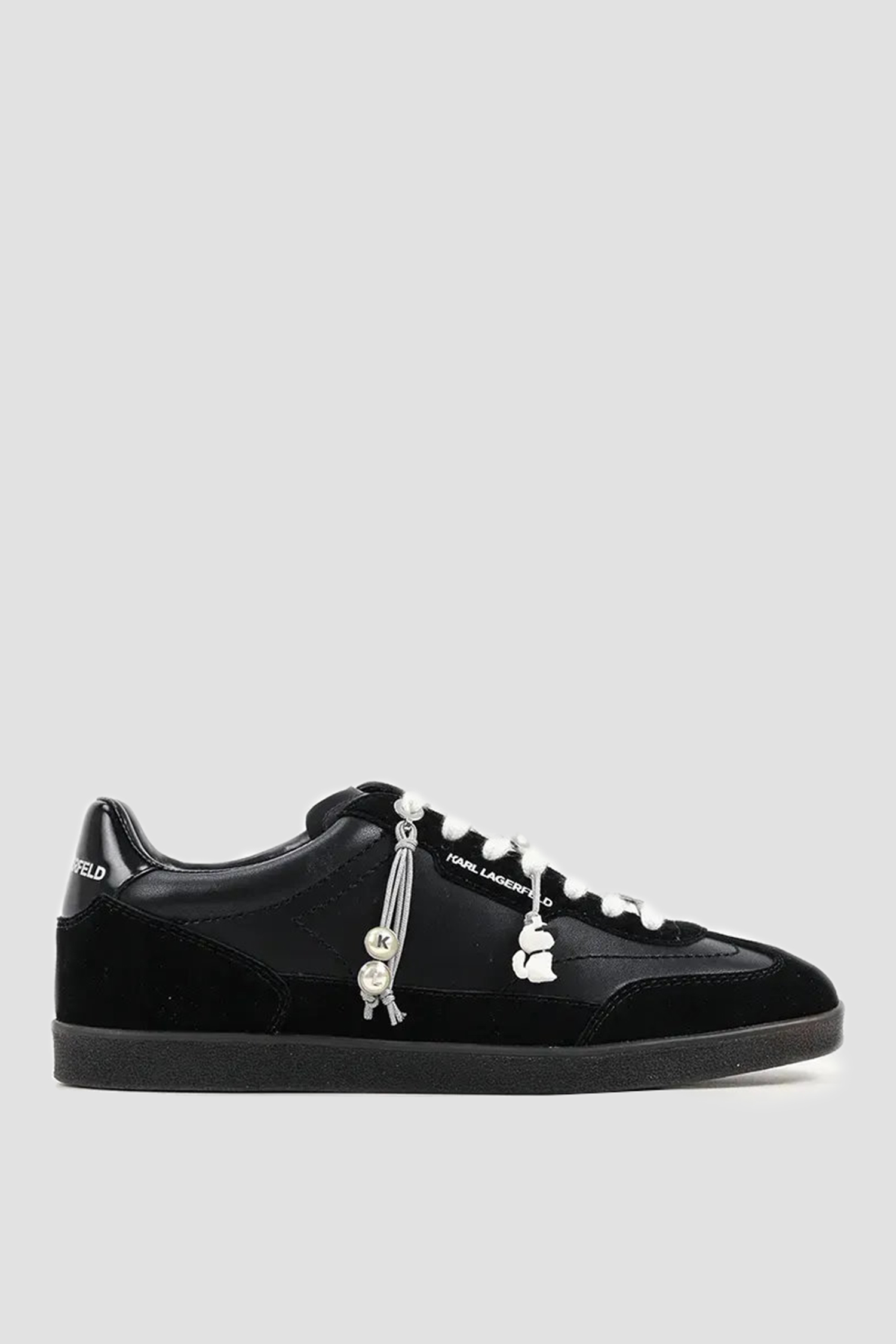 Женские черные кожаные сникерсы Karl Lagerfeld KL63821;300
