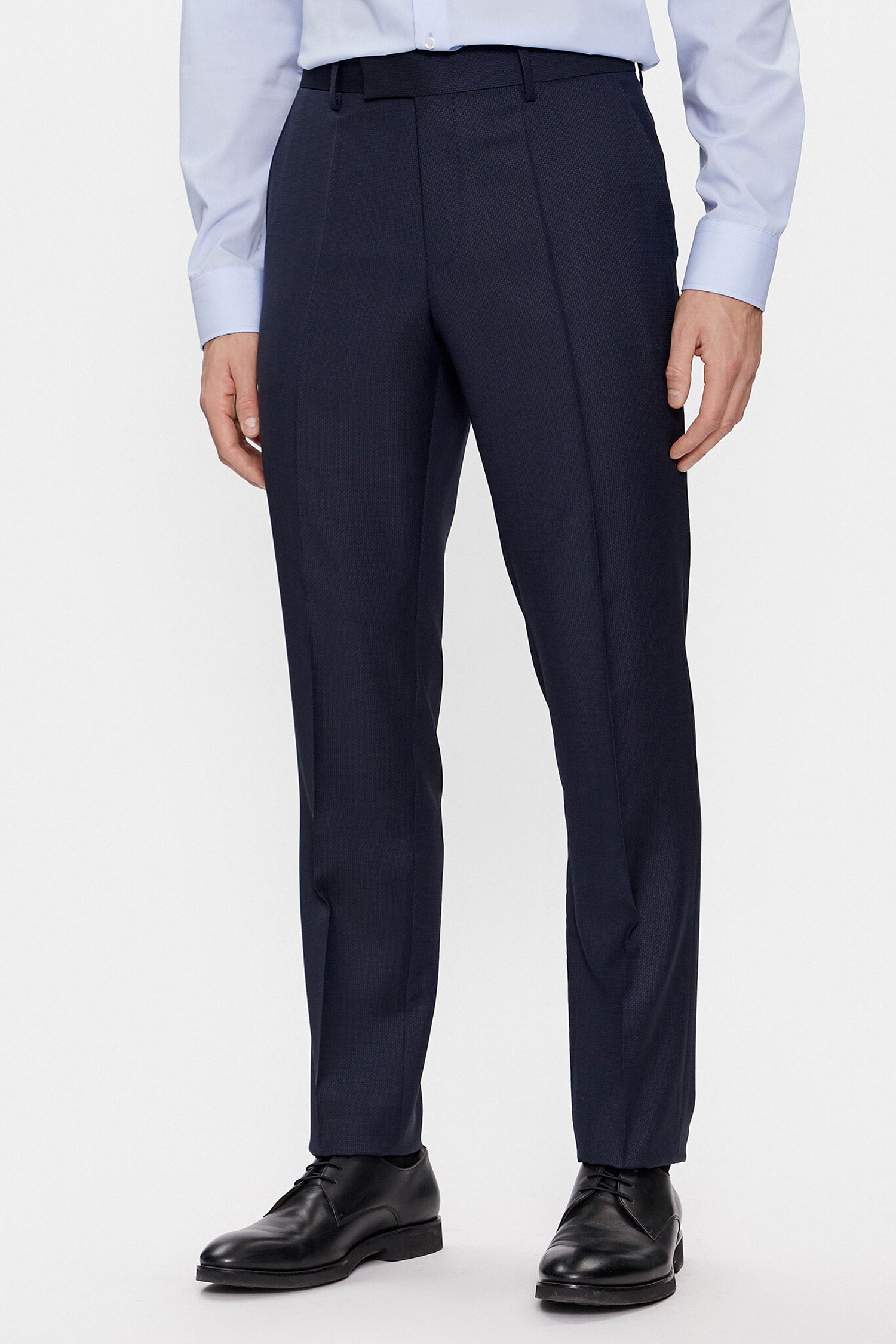 Мужской темно-синий шерстяной костюм (пиджак, брюки) BOSS 50509460;404