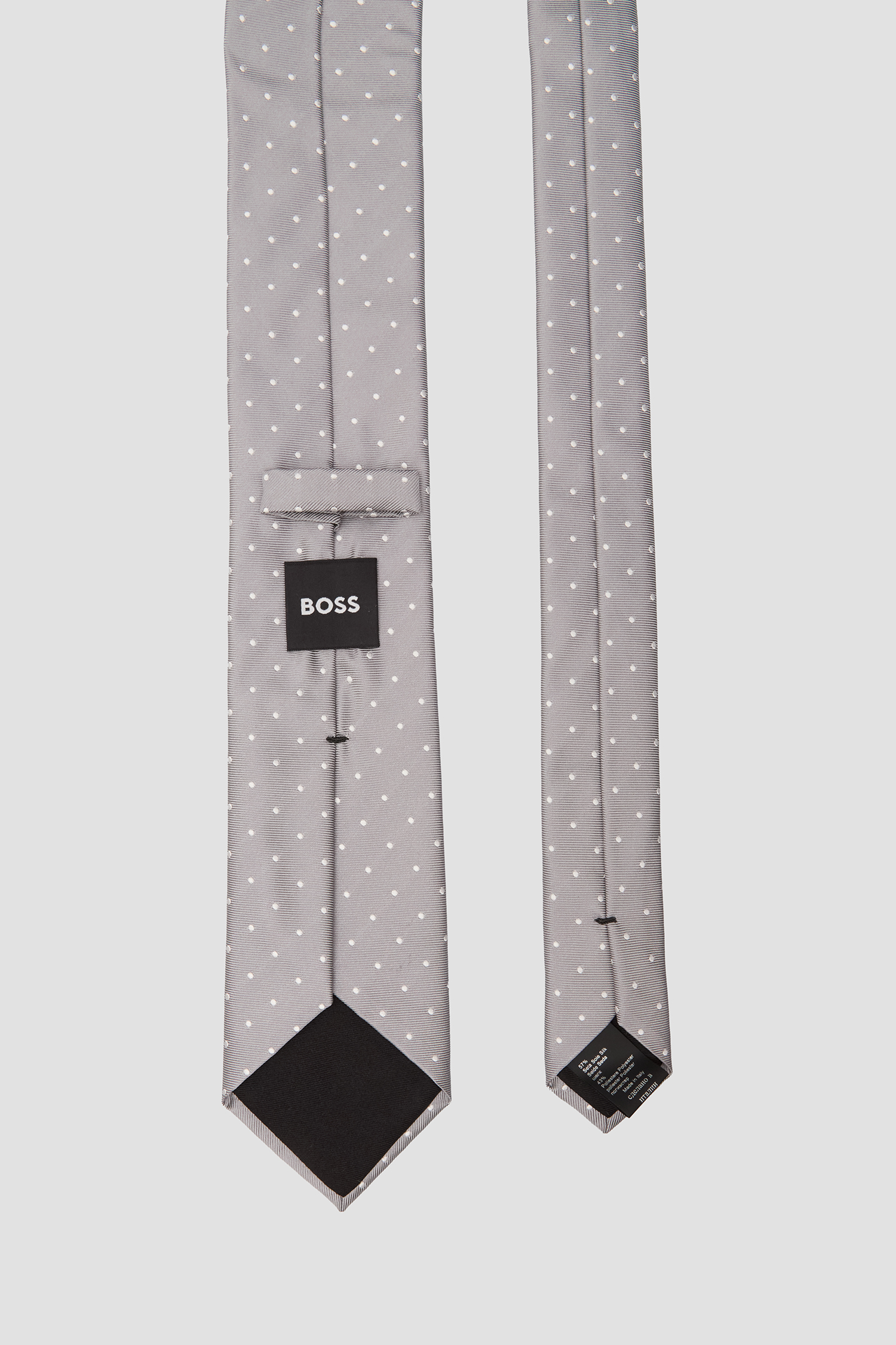 Чоловіча сіра шовкова краватка в горошок BOSS 50520978;049