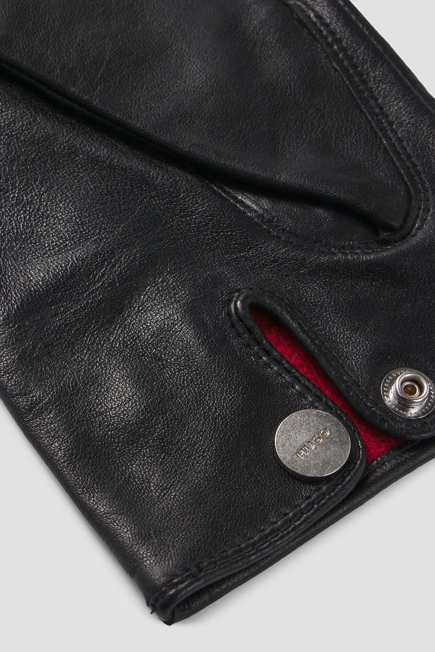 Чоловічі чорні шкіряні рукавички HUGO 50526909;001