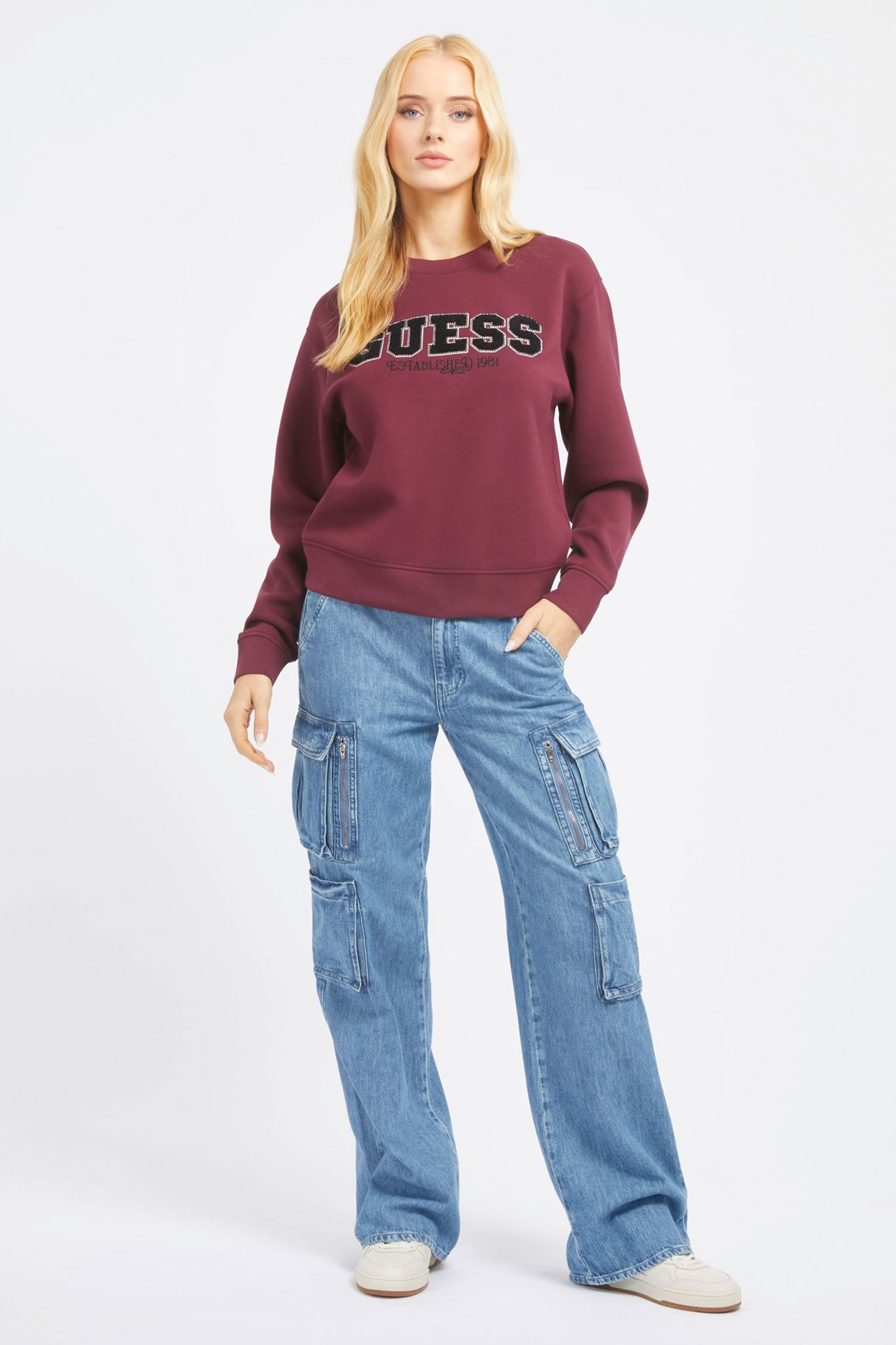 Жіночий бордовий світшот Guess W3BQ17.KBYE2;A502