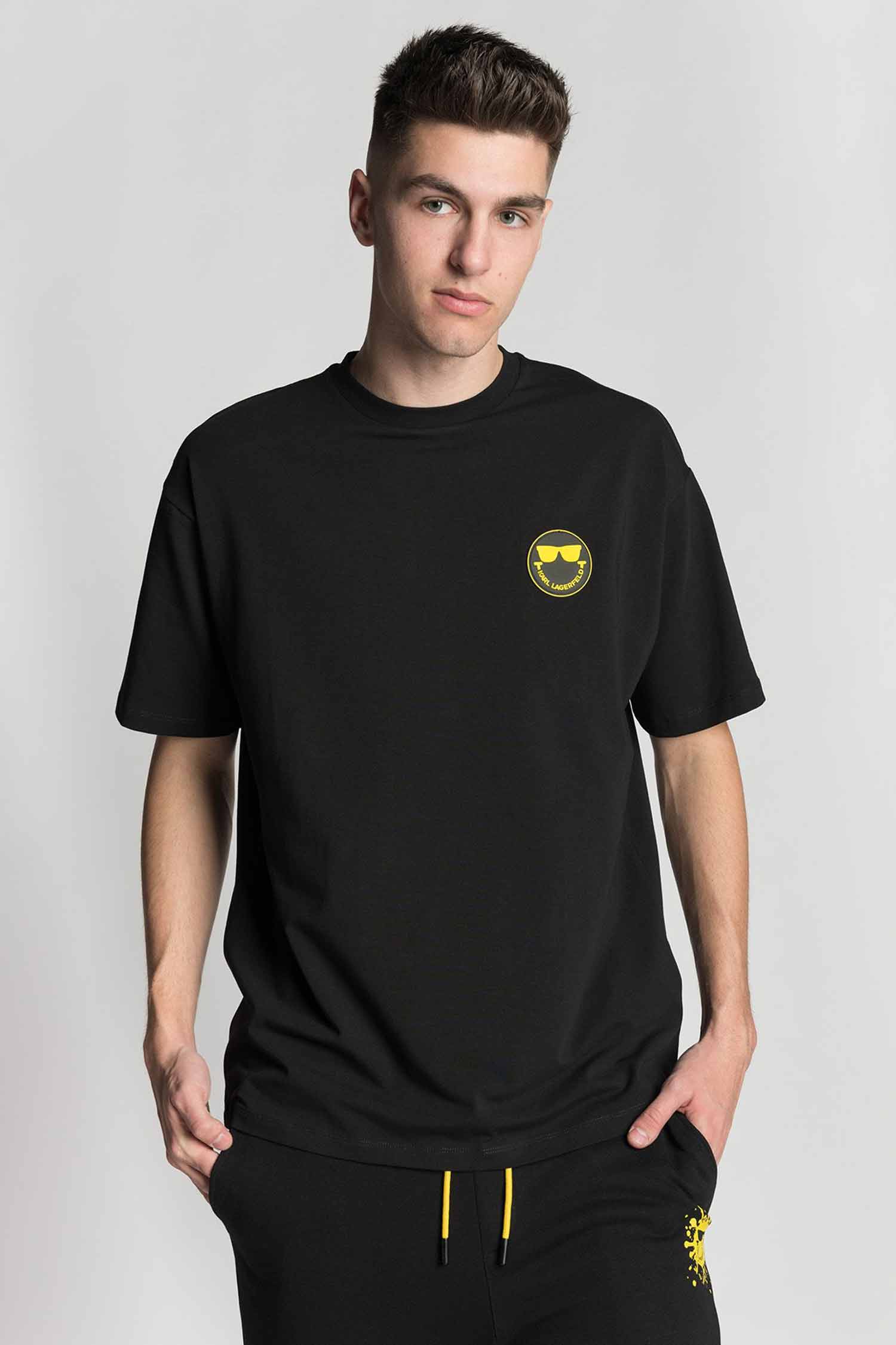 Мужская черная футболка KARL x SmileyWorld® Karl Lagerfeld 521221.755440;990