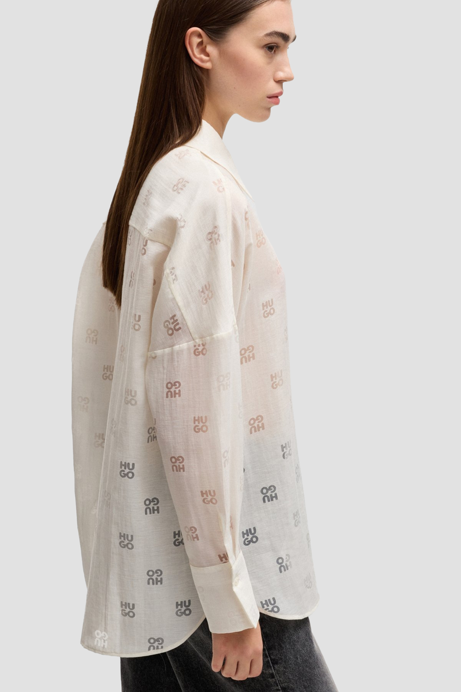 Женская белая блуза с узором HUGO 50531562;102
