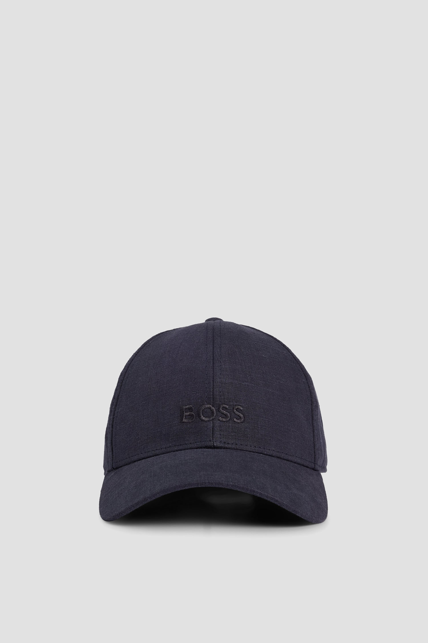 Мужская темно-синяя льняная кепка BOSS 50539422;404