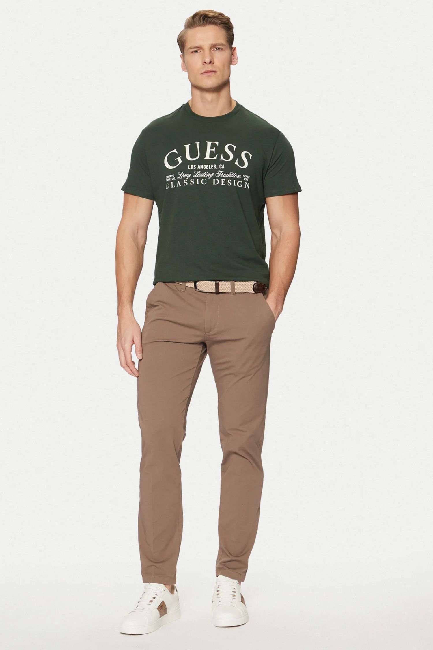 Мужская зеленая футболка Guess M5RI43.K9RM1;G8N1