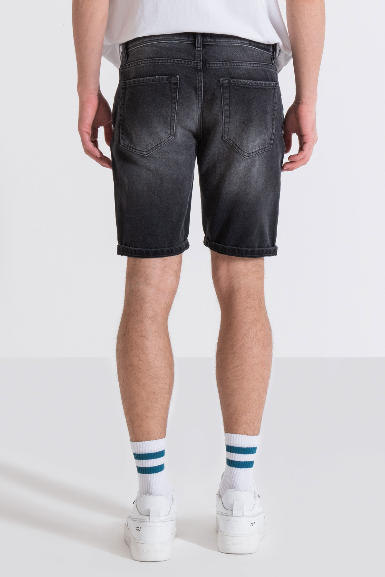 Мужские черные джинсовые шорты Antony Morato MMDS00076.FA750458;9000