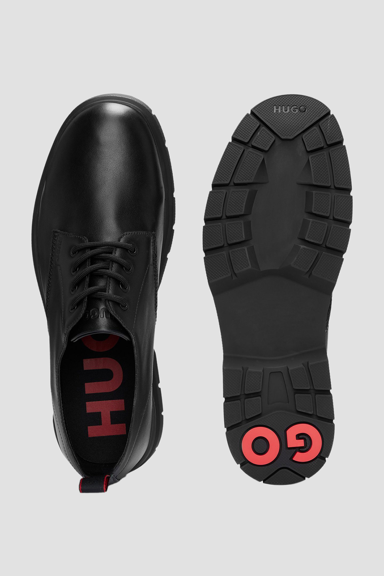 Чоловічі чорні шкіряні дербі HUGO 50528861;001