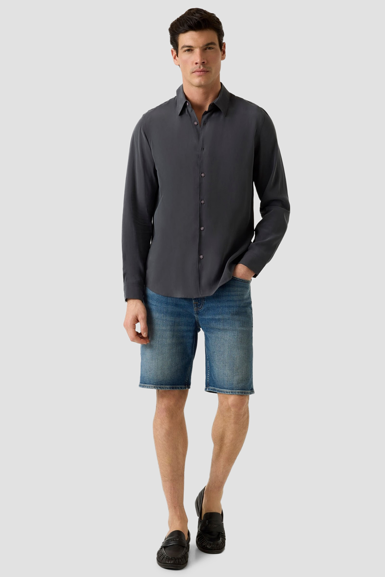 Чоловічі темно-сині джинсові шорти Guess M6GD27.D0777;L4NR