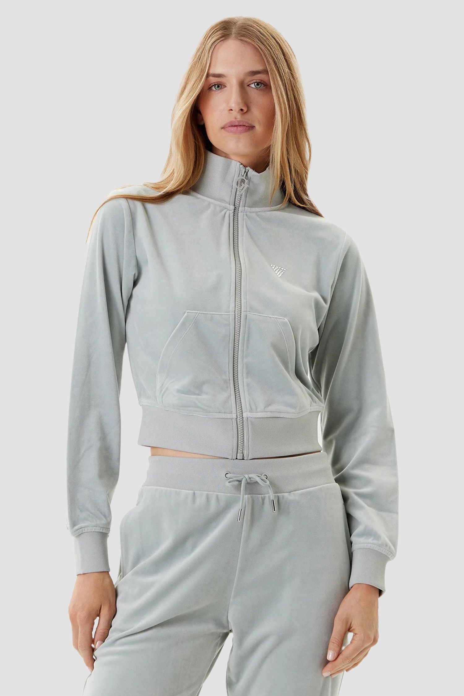 Жіноча м'ятна кофта на блискавці Guess V3BQ22.K0232;G8GA