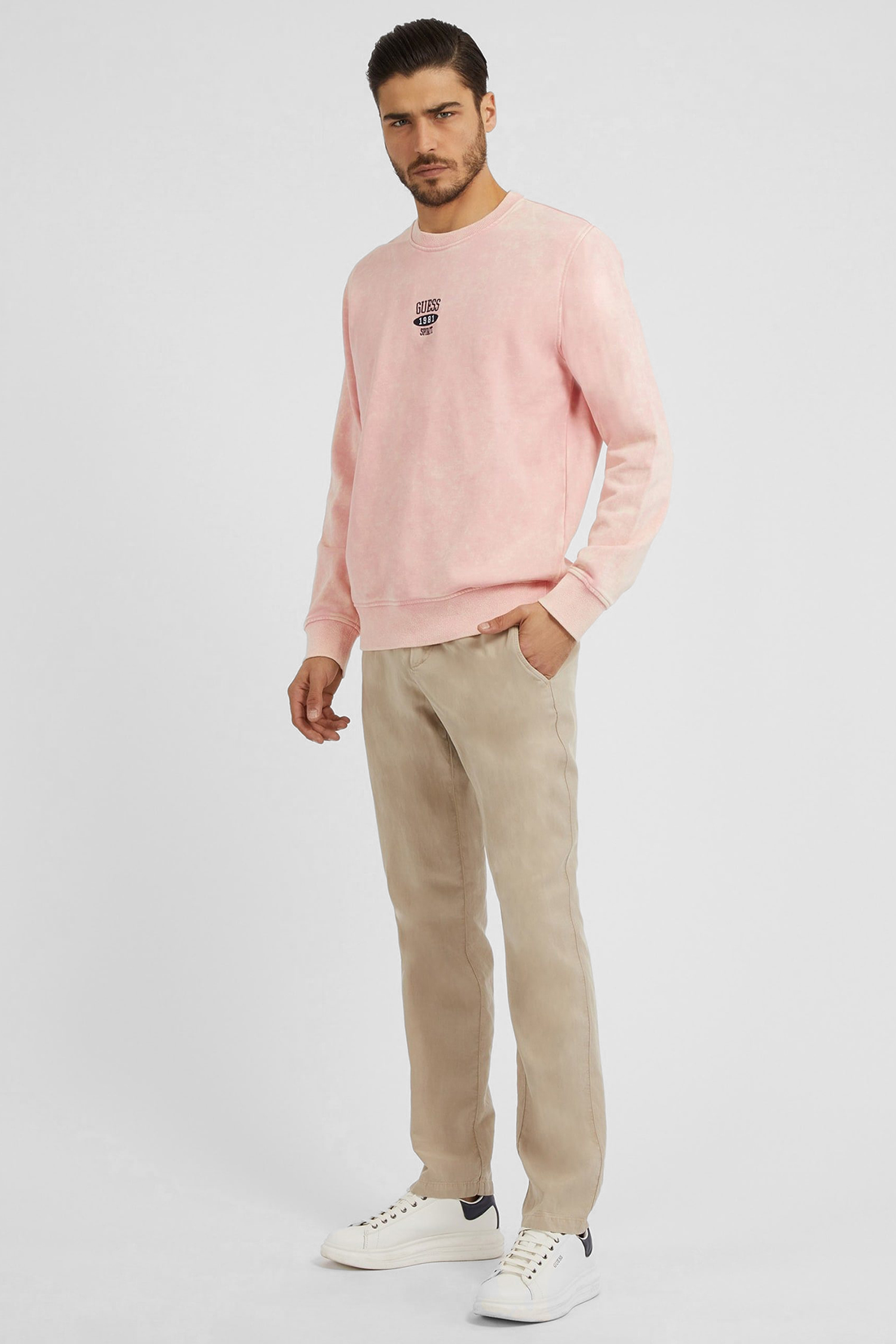 Мужской розовый свитшот Guess M3RQ12.KBLD0;G6R4