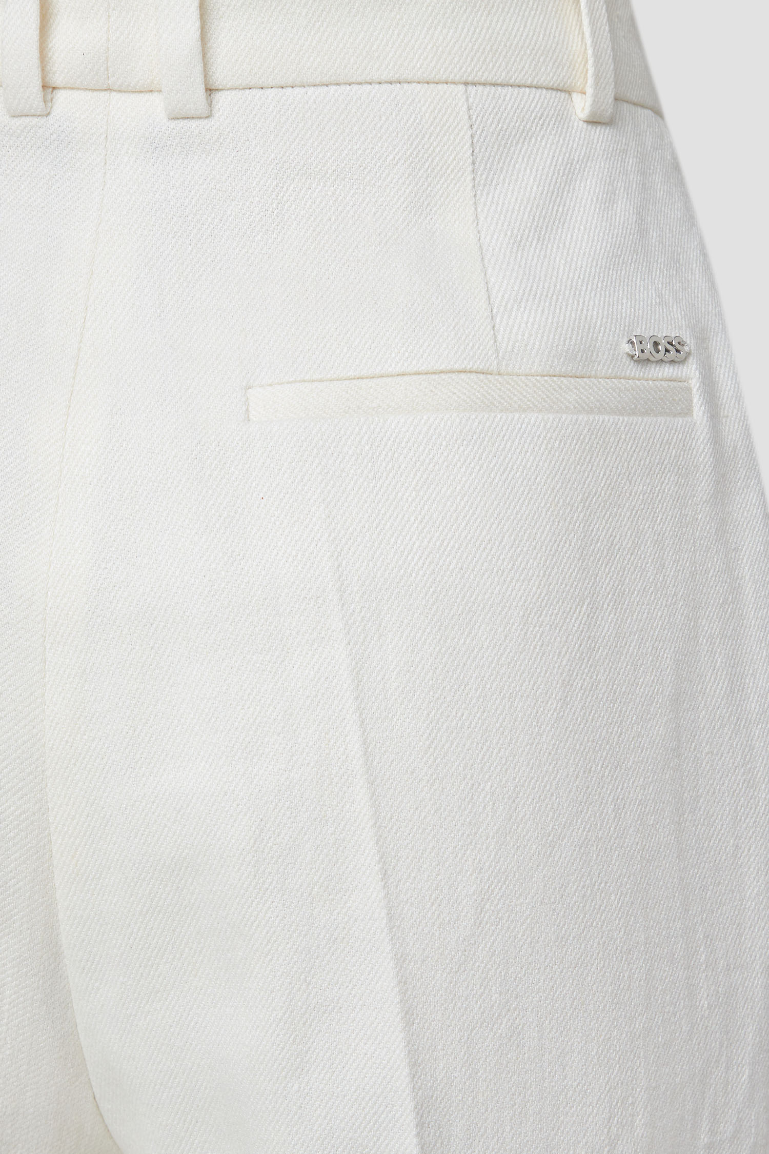 Женские белые льняные брюки BOSS 50512869;118