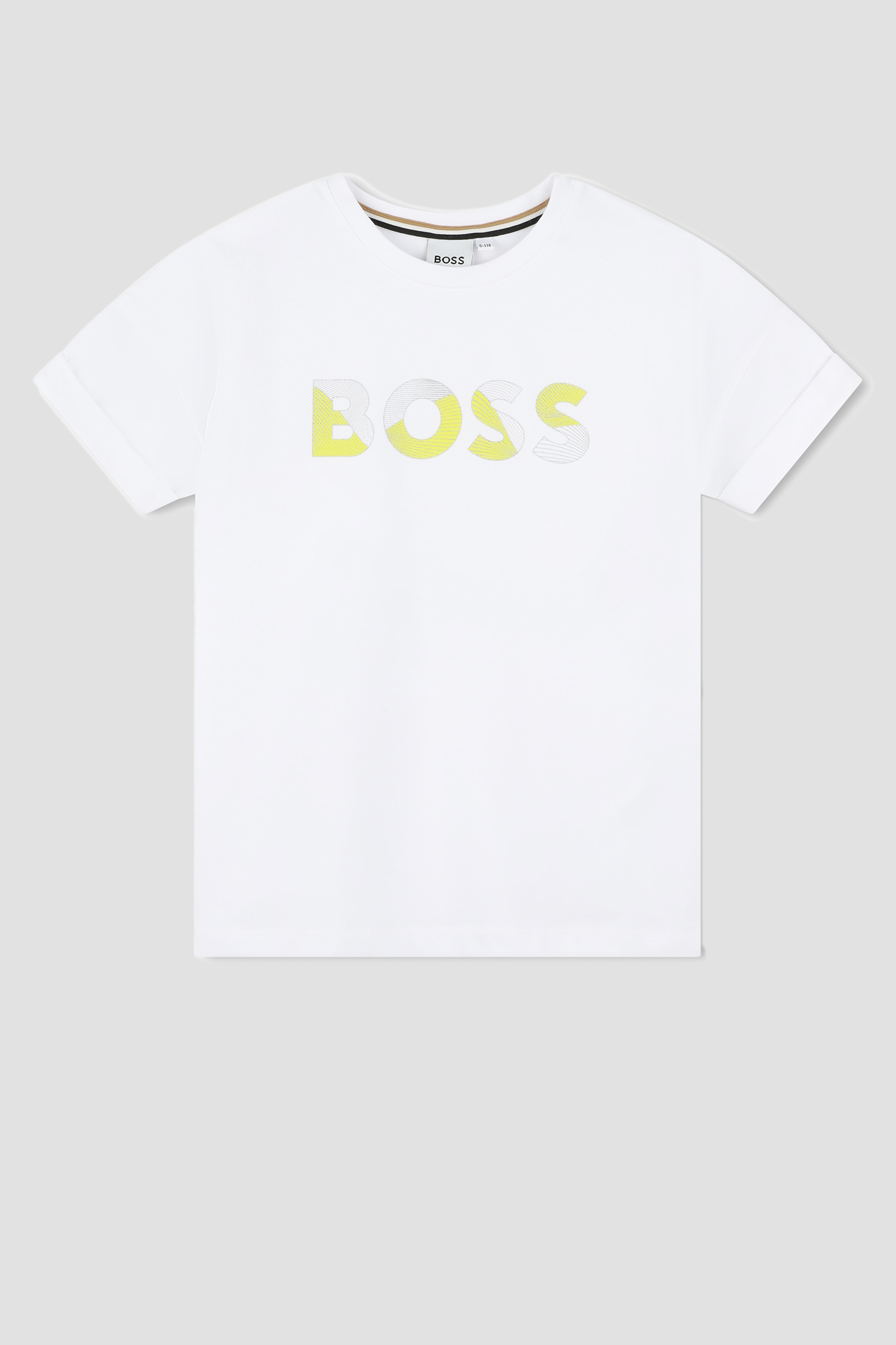 Дитяча біла футболка BOSS kids J50636;10P