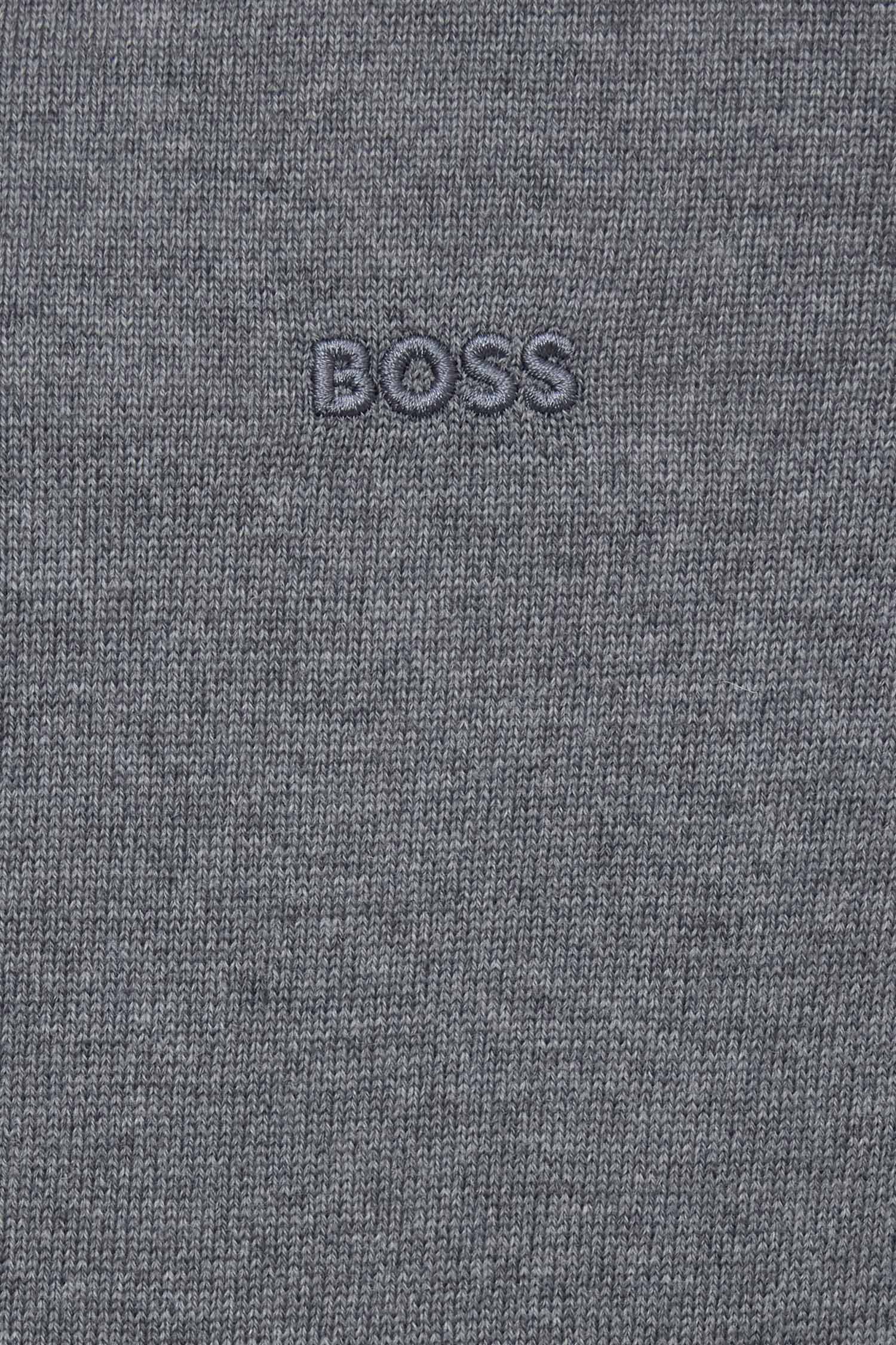 Мужское серое шерстяное поло BOSS 50476357;030