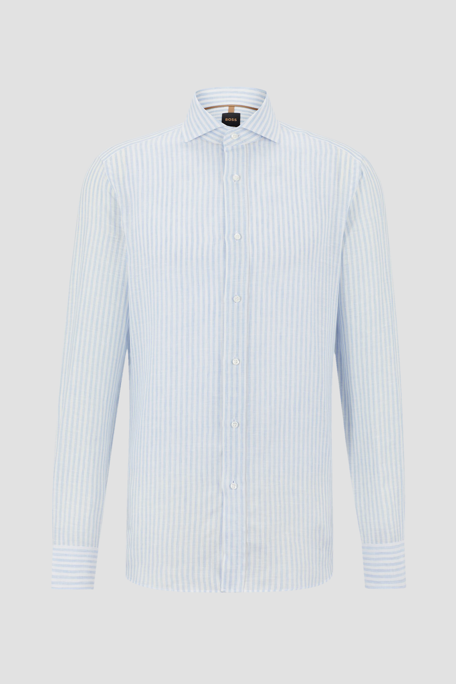 Чоловіча лляна сорочка у смужку BOSS 50490565;450