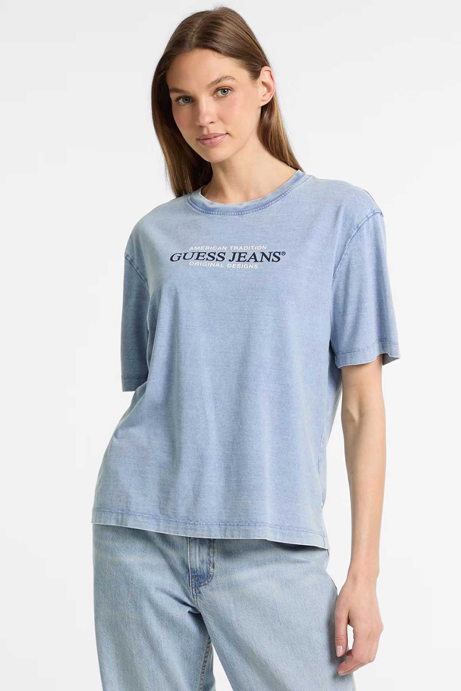 Женская синяя футболка Guess Jeans W5GI28.KCTG1;IDWS