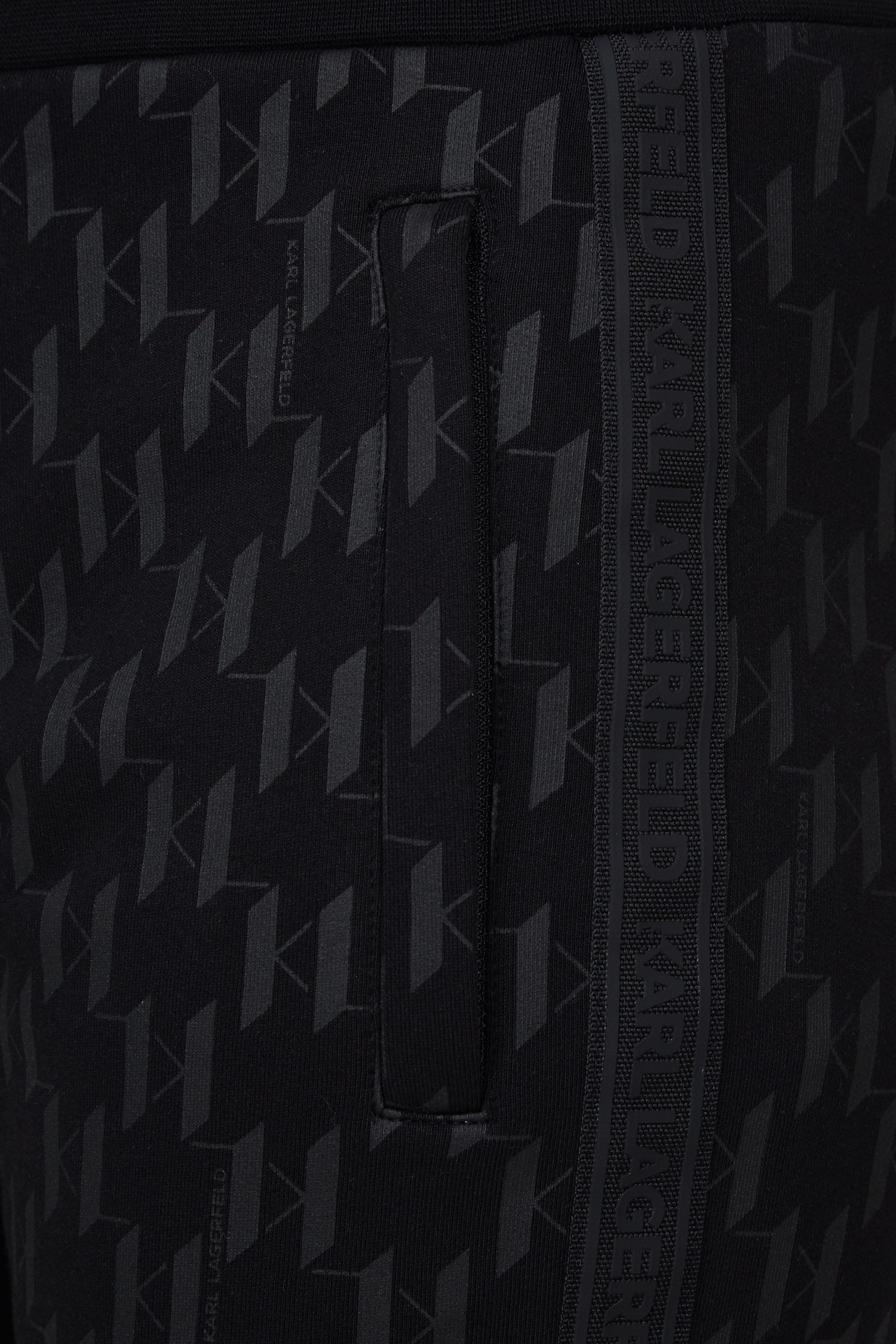 Мужские черные спортивные брюки с узором Karl Lagerfeld 534950.705077;990