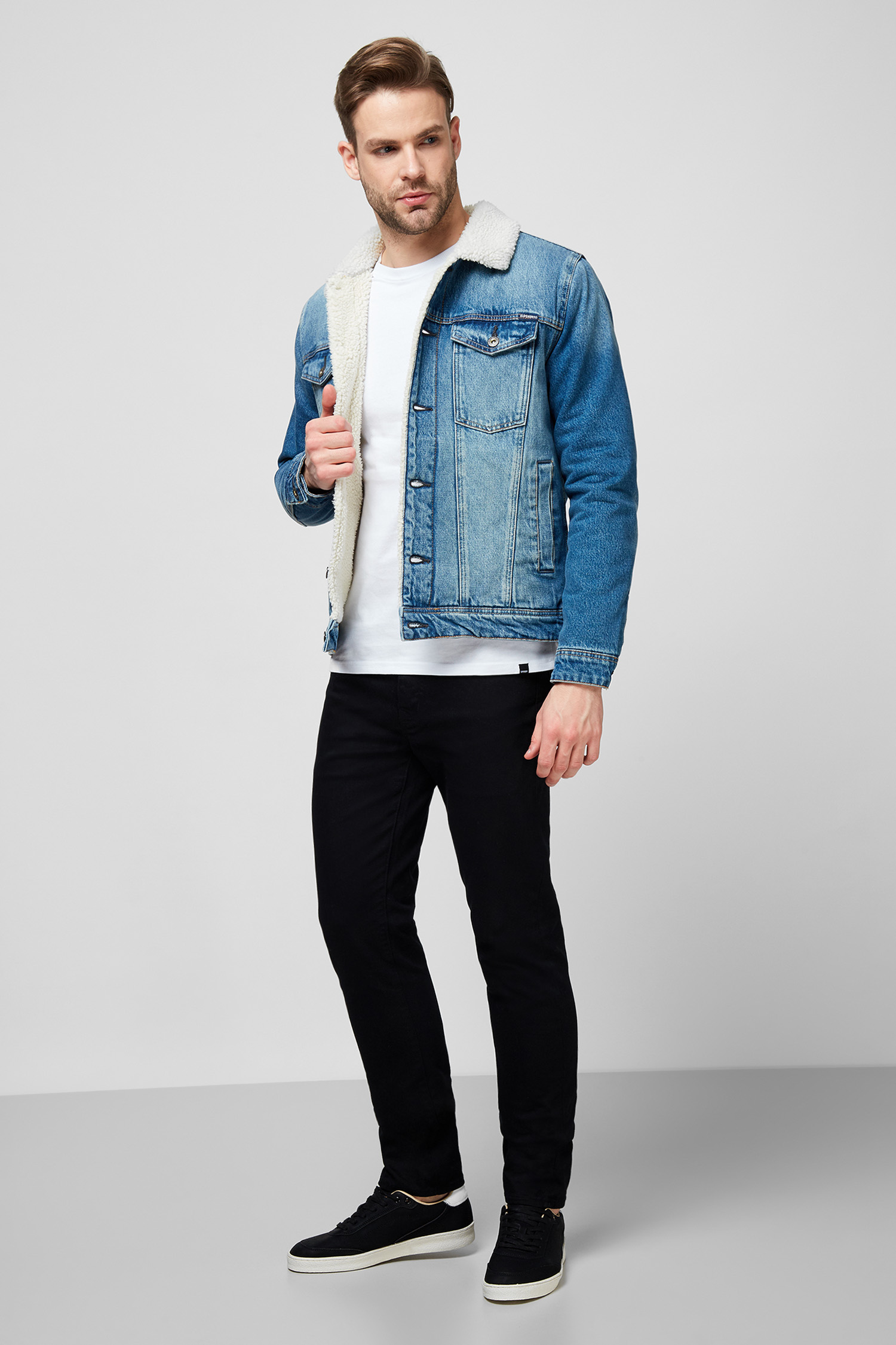 Мужская голубая джинсовая куртка SuperDry M5010280A;3ME