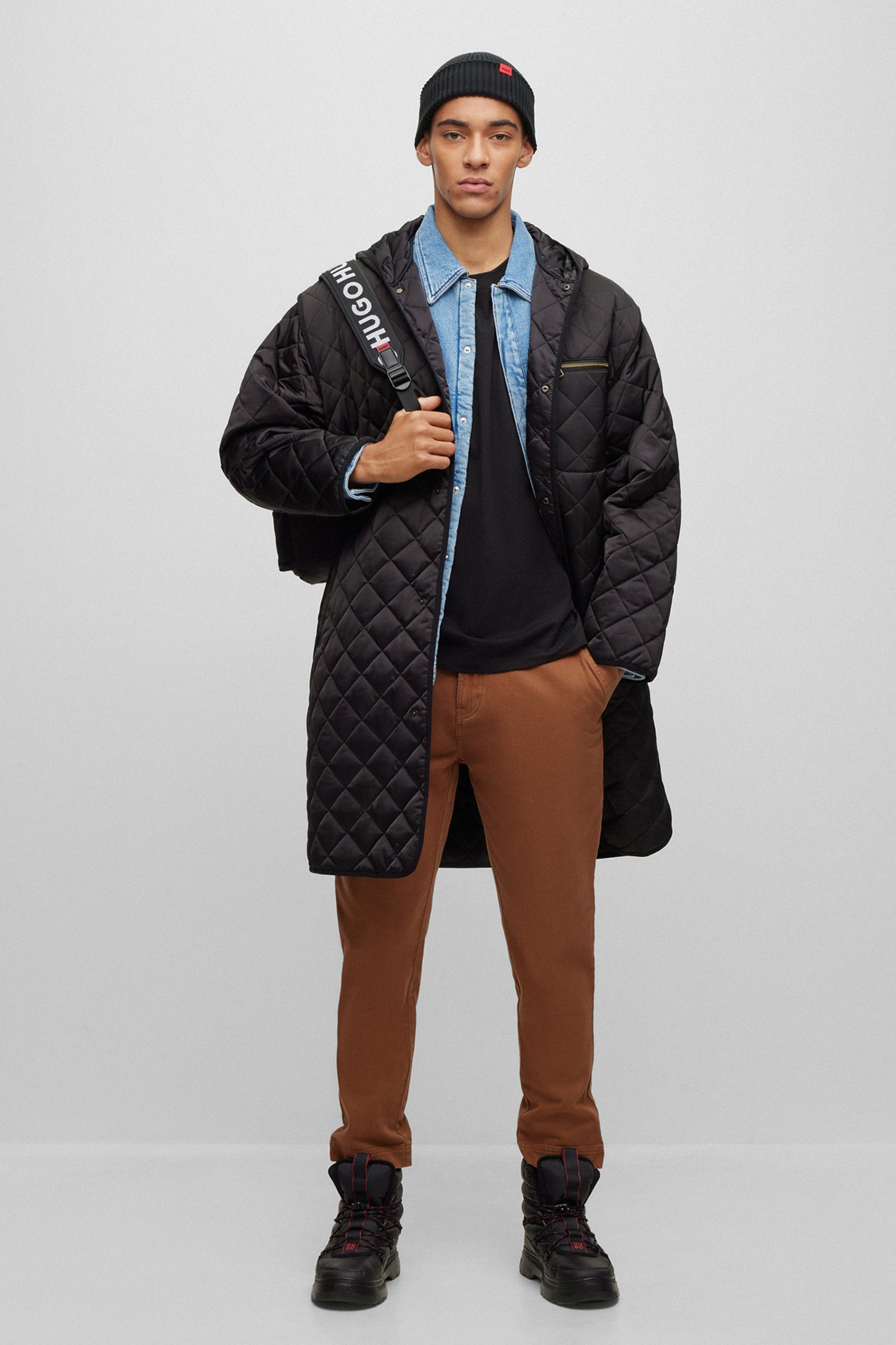 Мужские черные ботинки HUGO 50503938;001