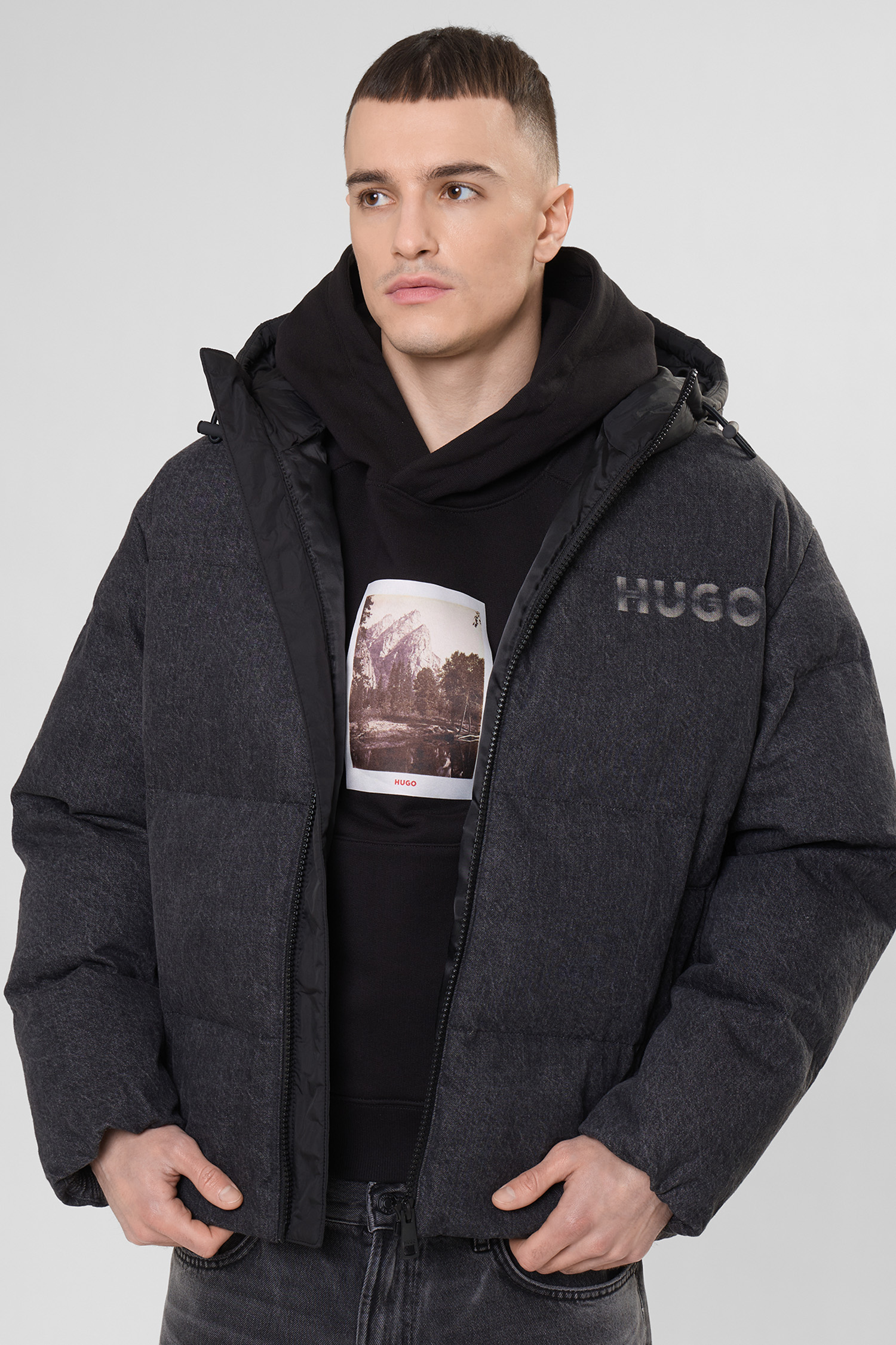 Мужская черная куртка HUGO BLUE 50546769;003